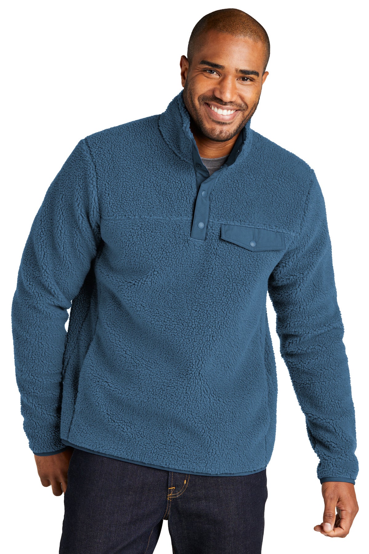 Custom Embroidery or DTF Print - Port Authority ® Camp Fleece Snap Pullover F140