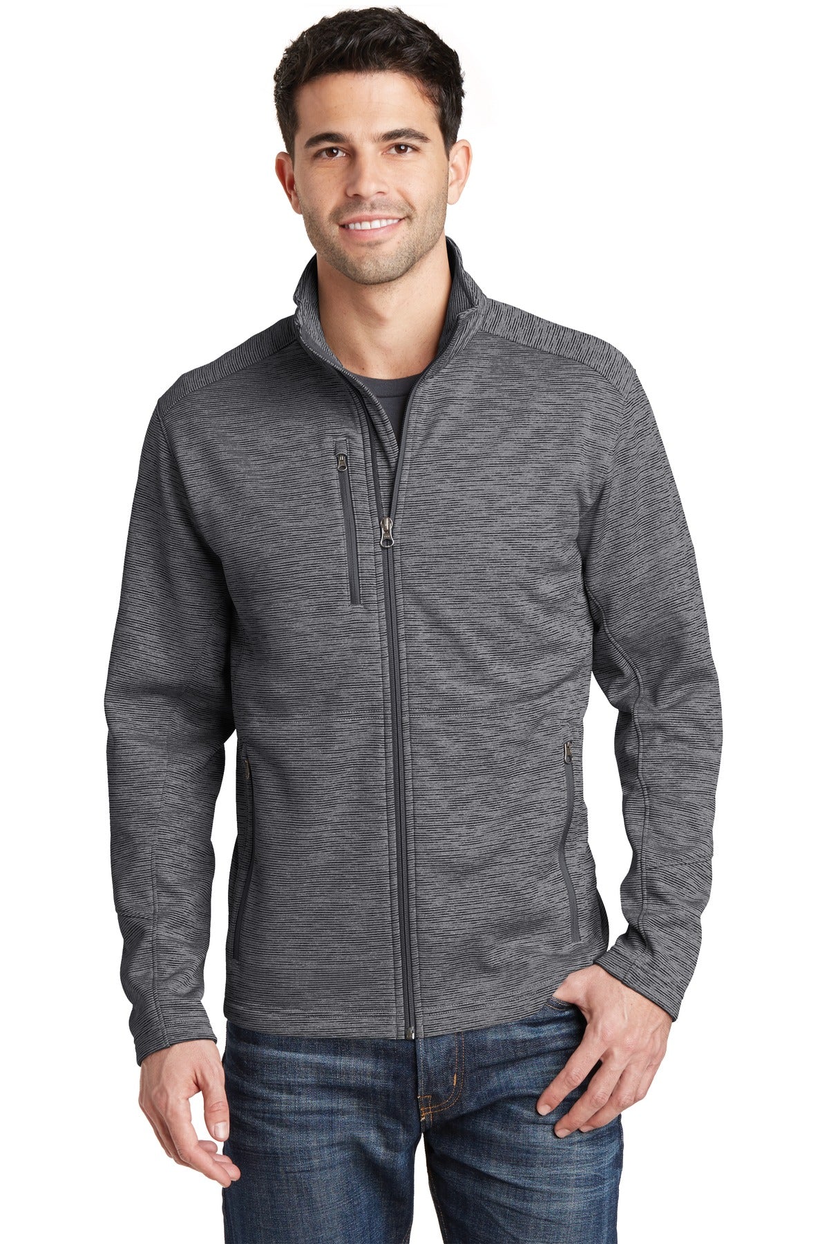 Custom Embroidery or DTF Print - Port Authority ® Digi Stripe Fleece Jacket. F231
