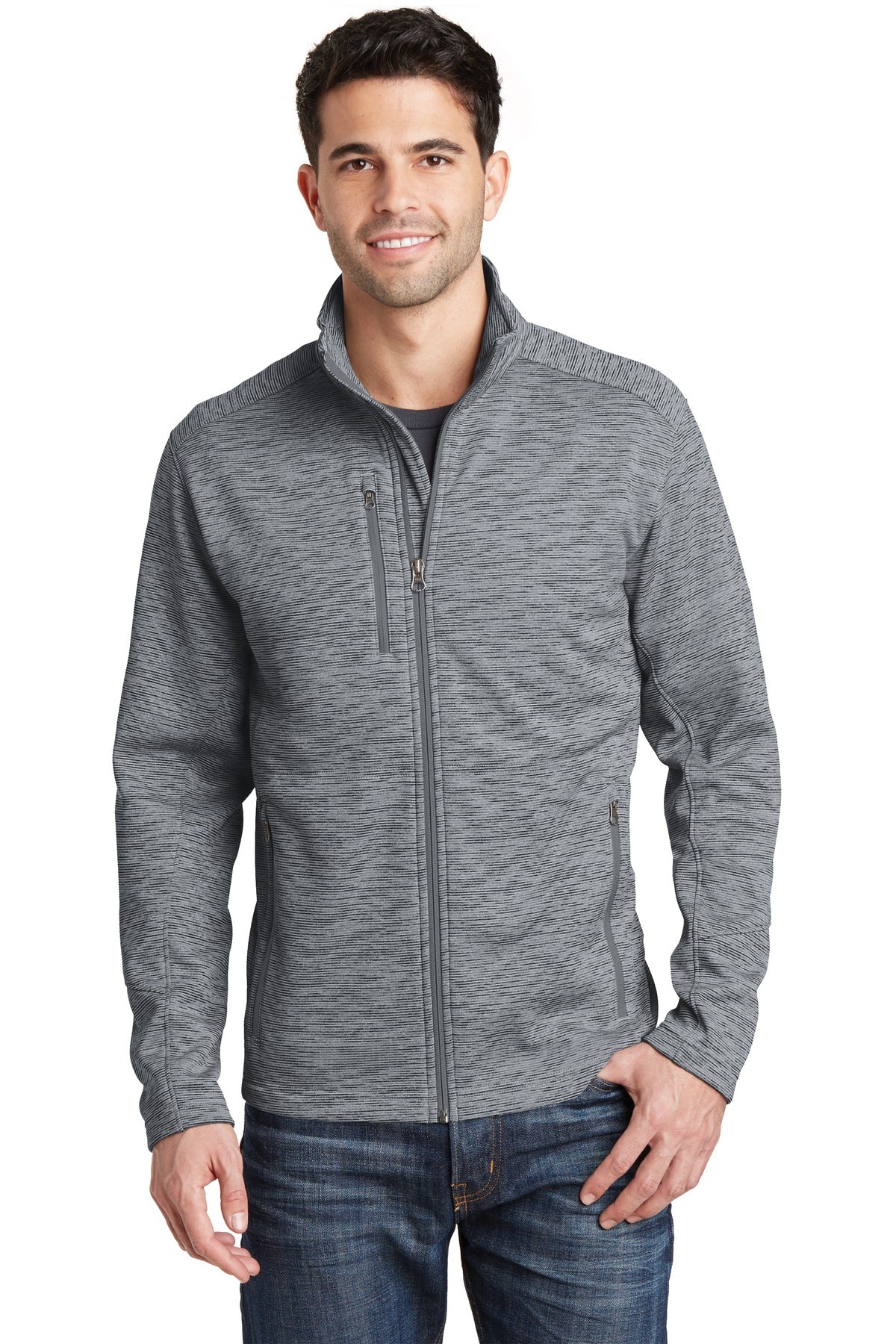 Custom Embroidery or DTF Print - Port Authority ® Digi Stripe Fleece Jacket. F231