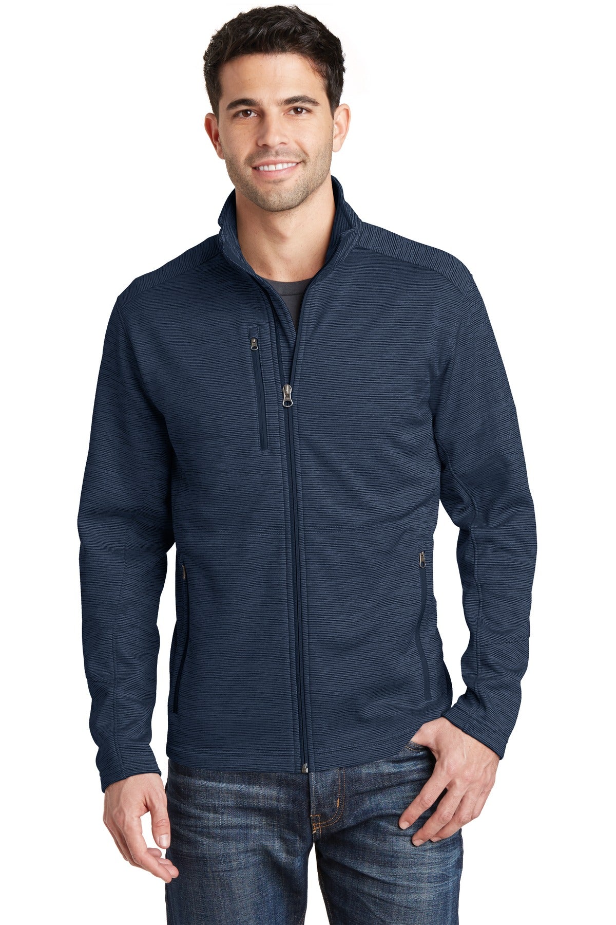 Custom Embroidery or DTF Print - Port Authority ® Digi Stripe Fleece Jacket. F231