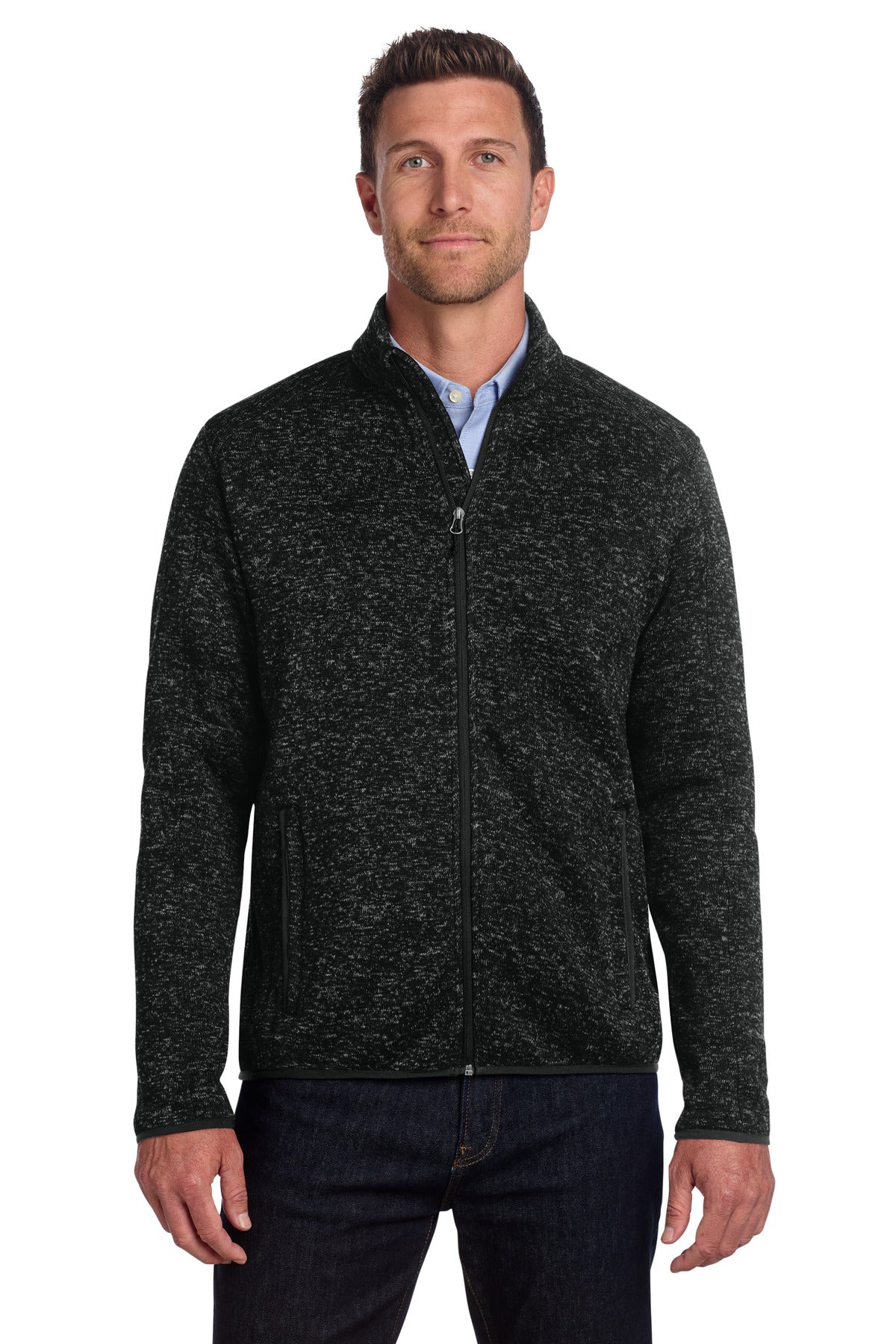 Custom Embroidery or DTF Print - Port Authority ® Sweater Fleece Jacket. F232