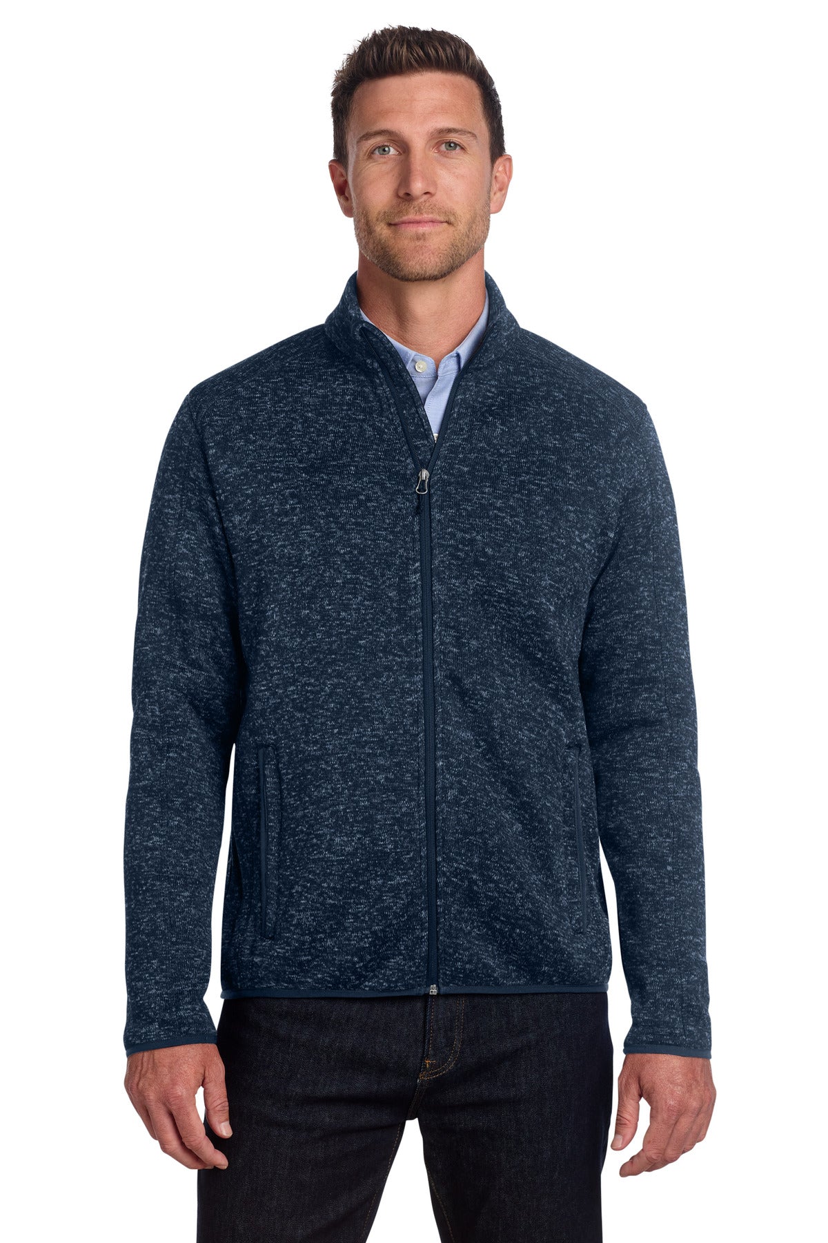 Custom Embroidery or DTF Print - Port Authority ® Sweater Fleece Jacket. F232