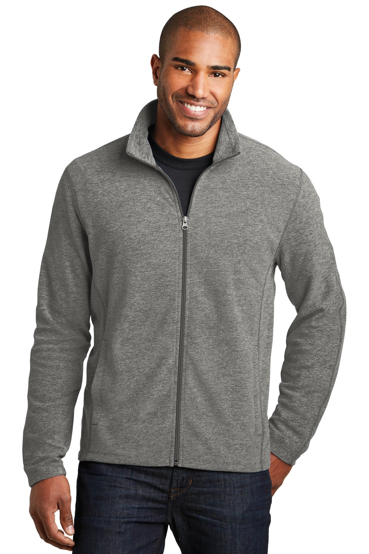 Custom Embroidery or DTF Print - Port Authority ® Heather Microfleece Full-Zip Jacket. F235