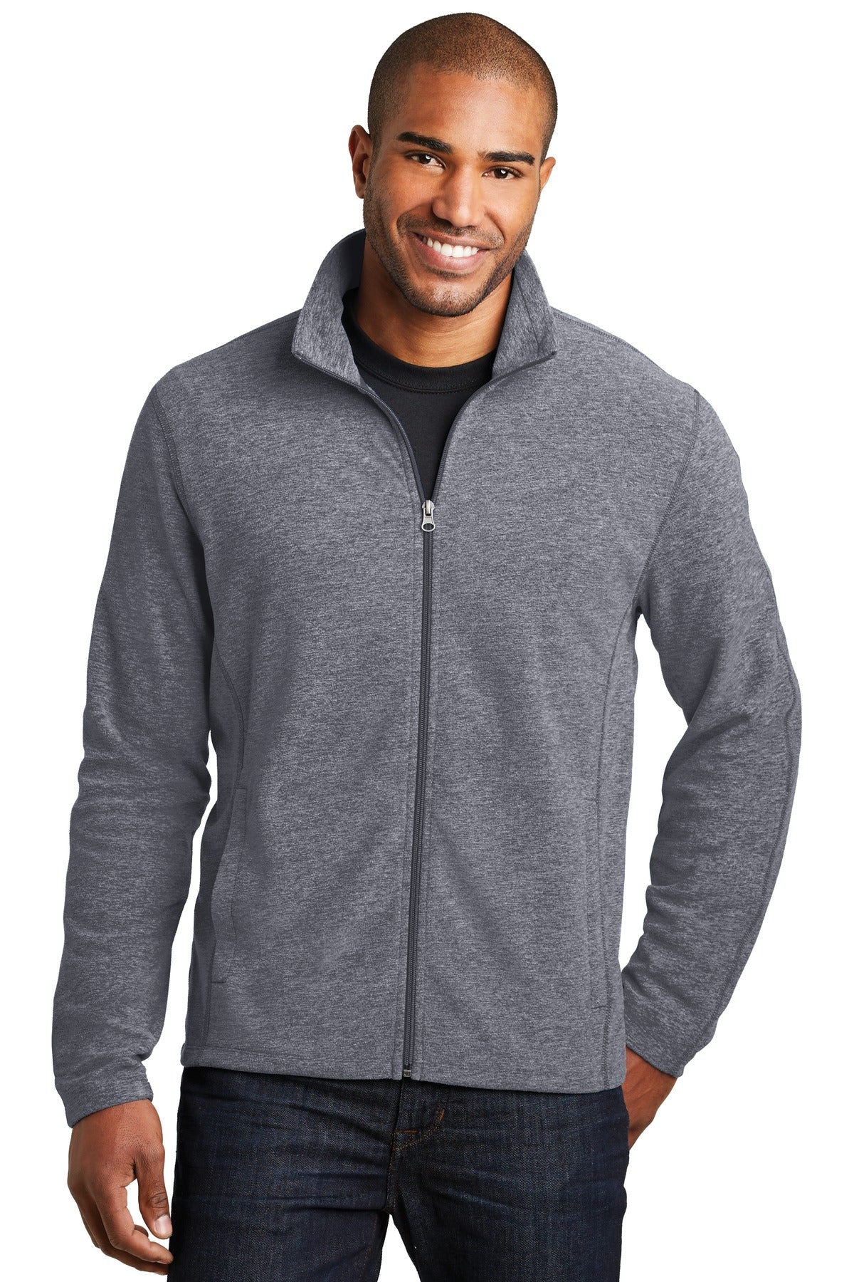 Custom Embroidery or DTF Print - Port Authority ® Heather Microfleece Full-Zip Jacket. F235