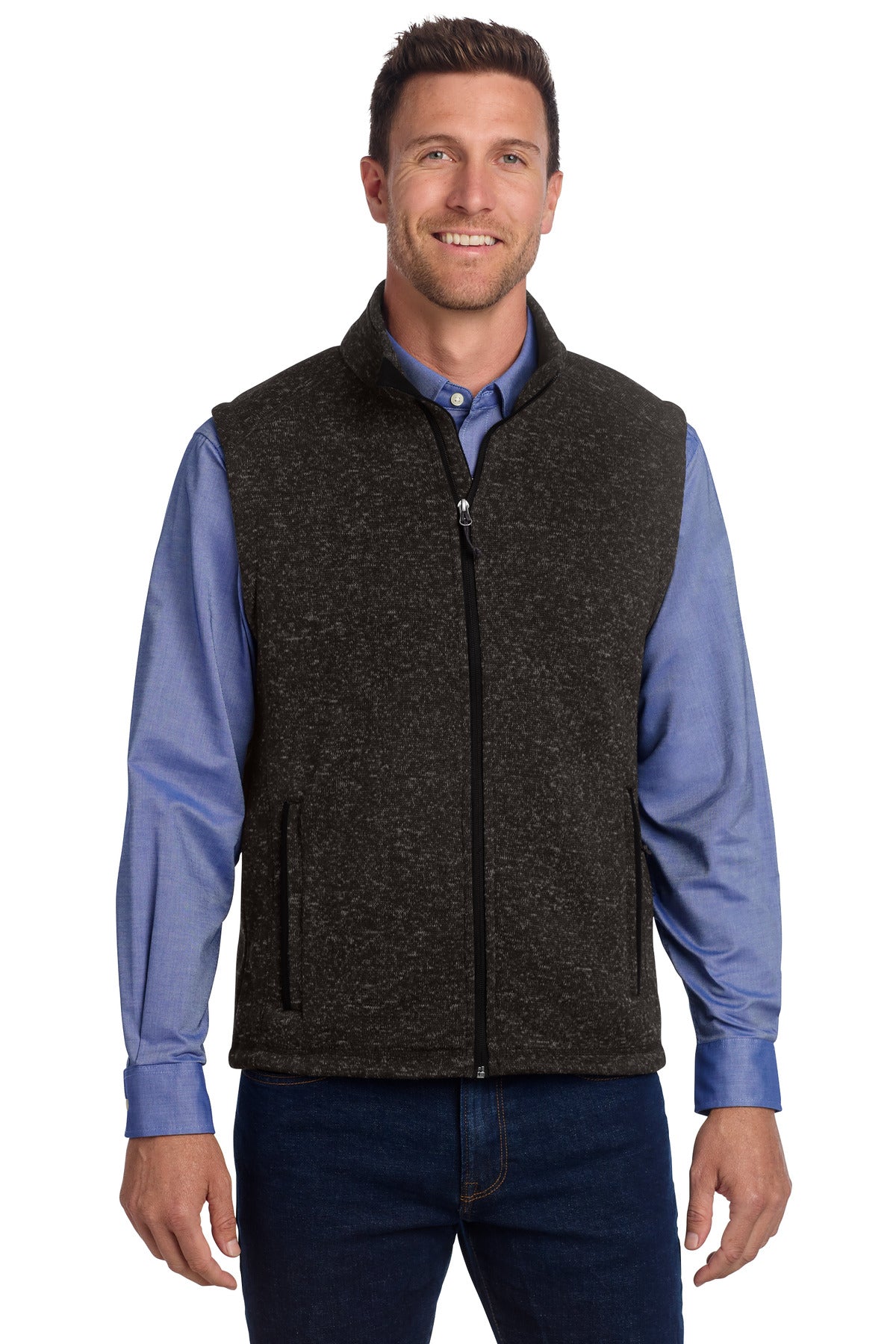 Custom Embroidery or DTF Print - Port Authority ® Sweater Fleece Vest F236