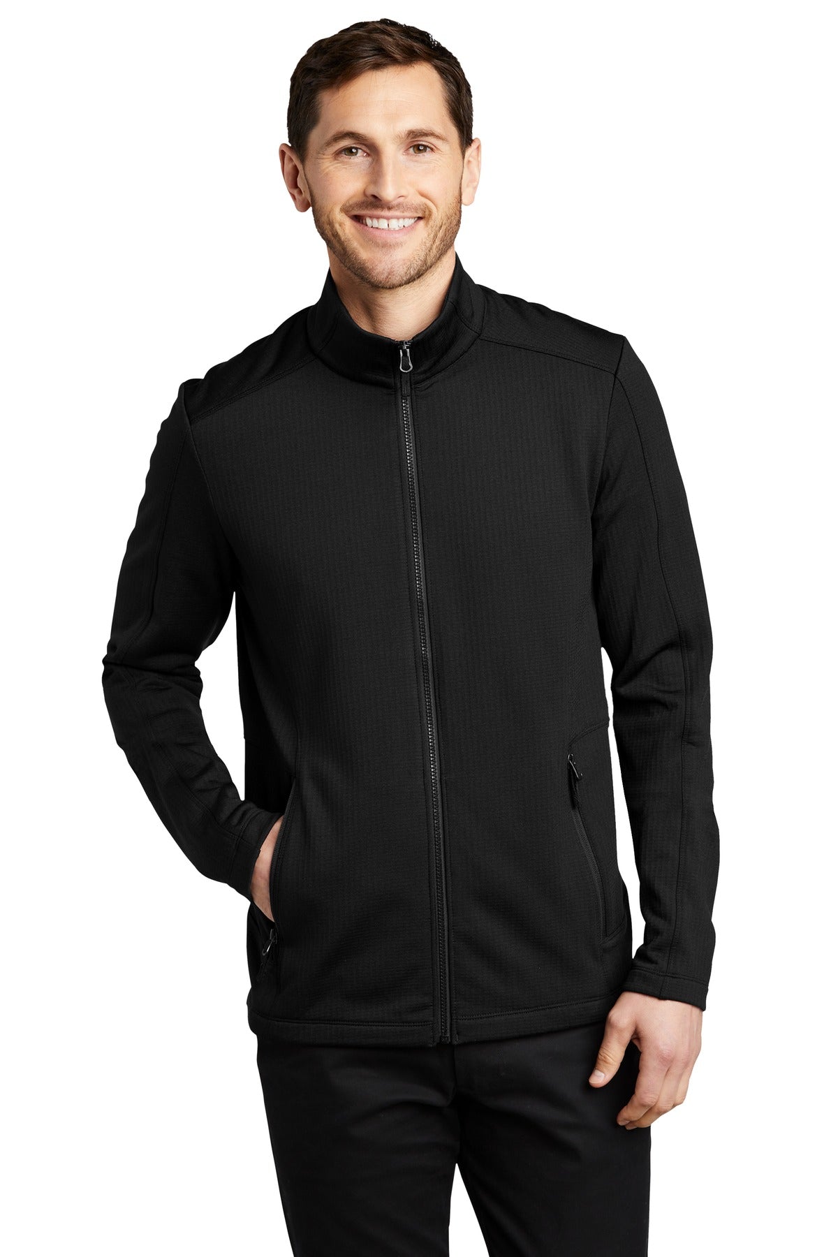 Custom Embroidered - Port Authority ® Grid Fleece Jacket. F239