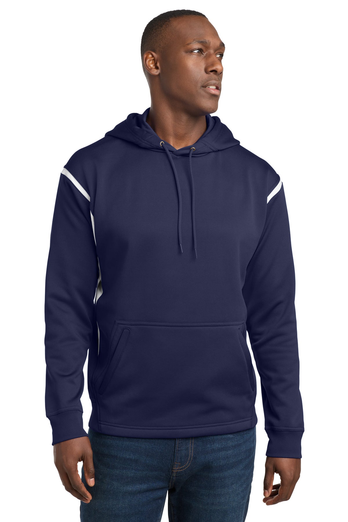 Custom Embroidery or DTF Print - Sport-Tek ® Tech Fleece Colorblock Hooded Sweatshirt. F246