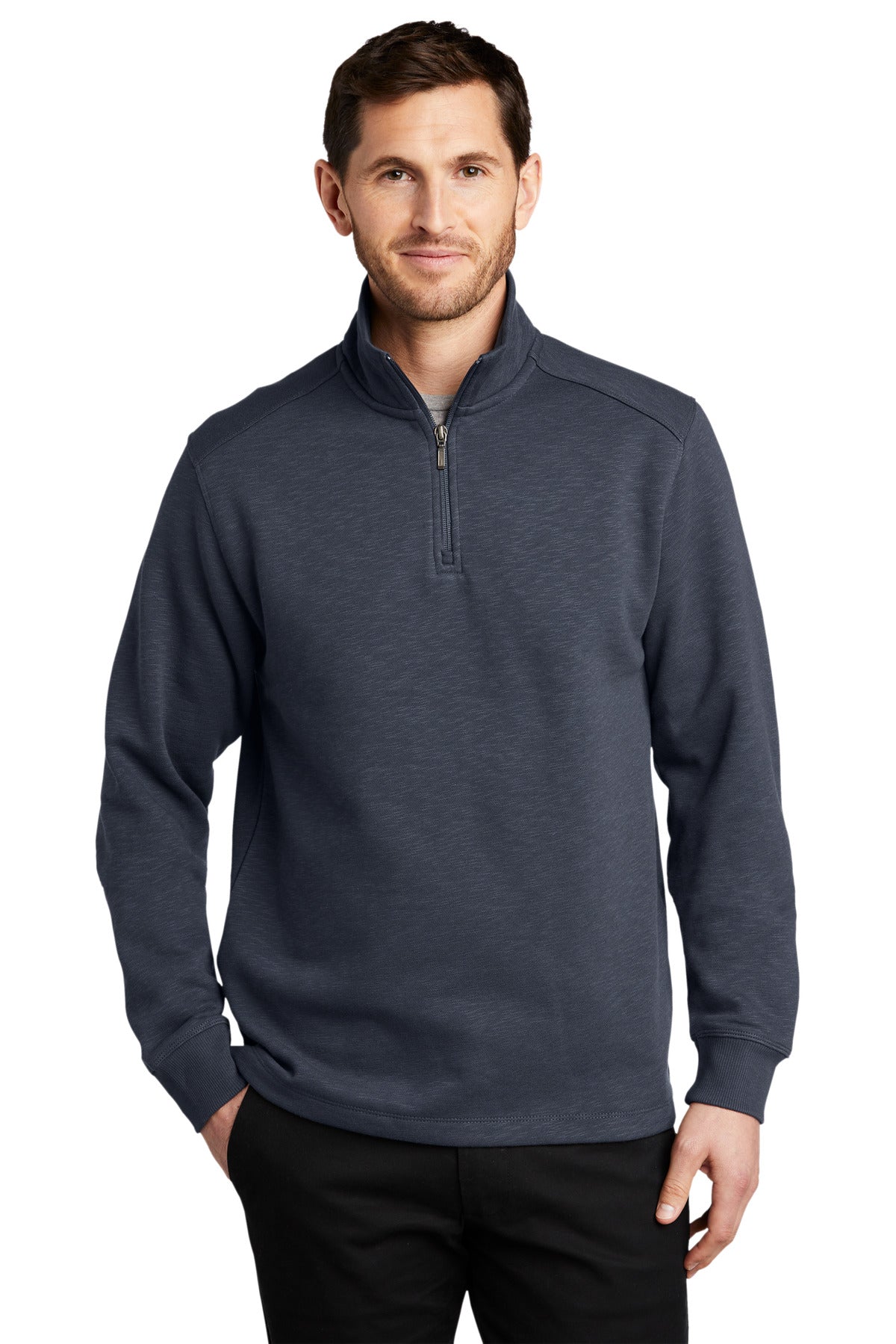 Custom Embroidered - Port Authority® Slub Fleece 1/4-Zip Pullover. F295
