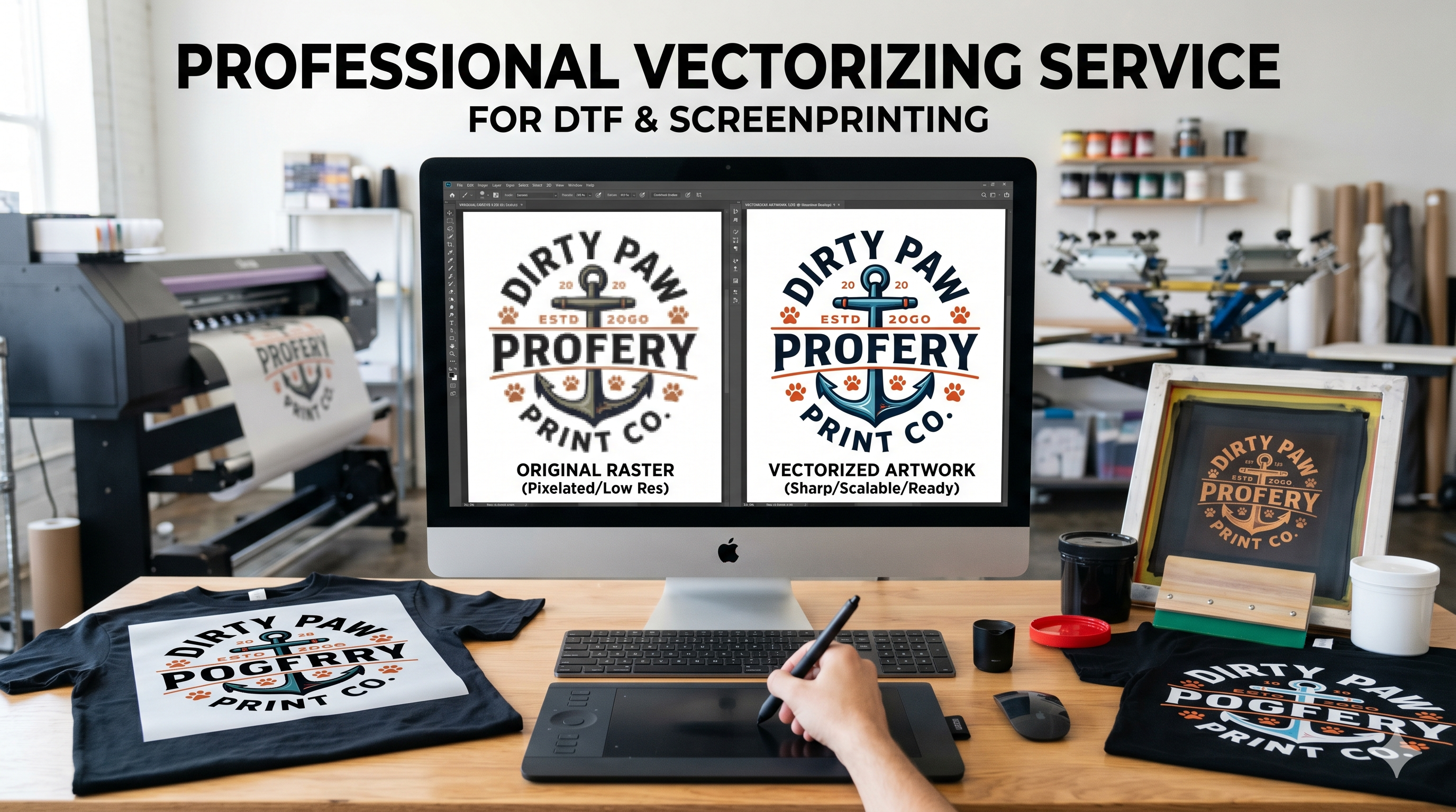 Vectorize Artwork for DTF or Screen Printing