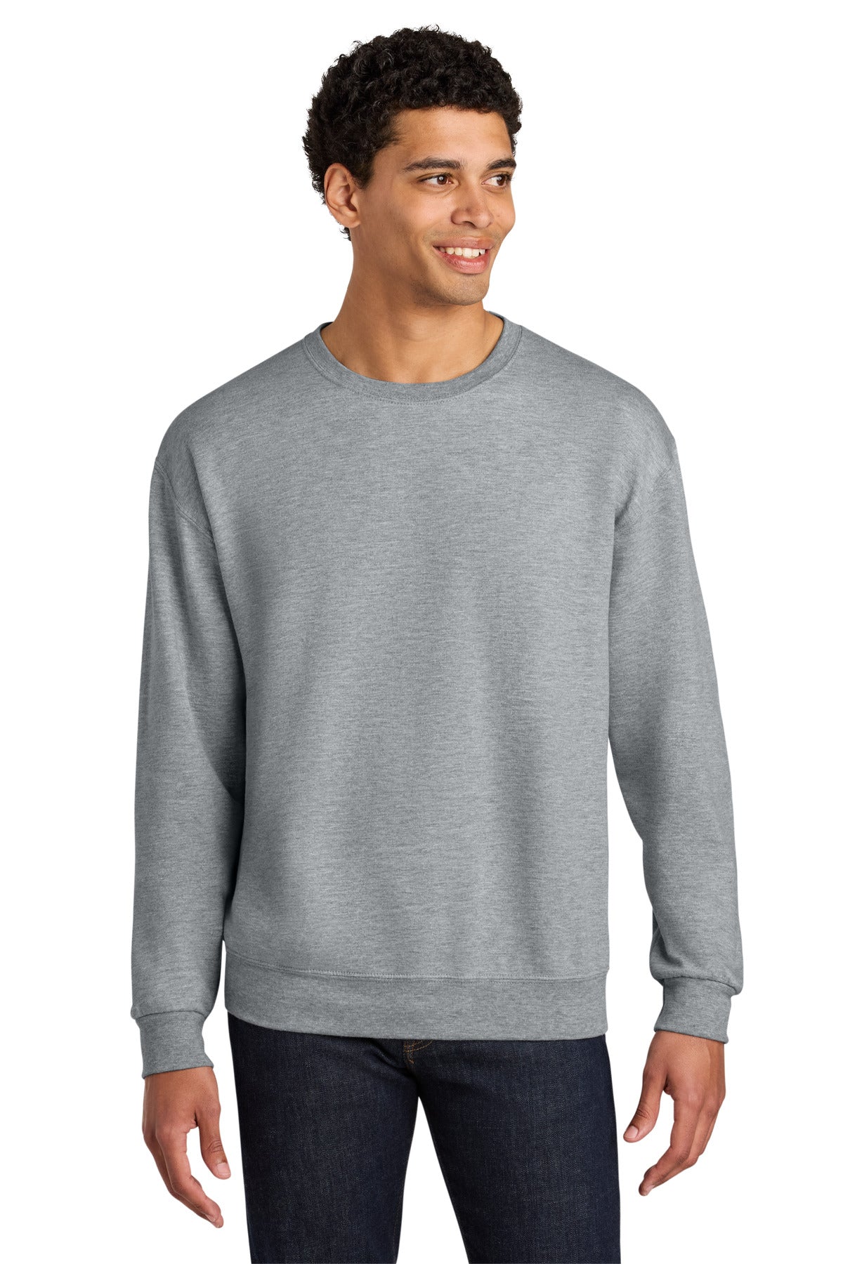 Custom Embroidery or DTF Print - Jerzees Ultimate ™ Unisex CVC Ring Spun Crewneck Sweatshirt IC48M