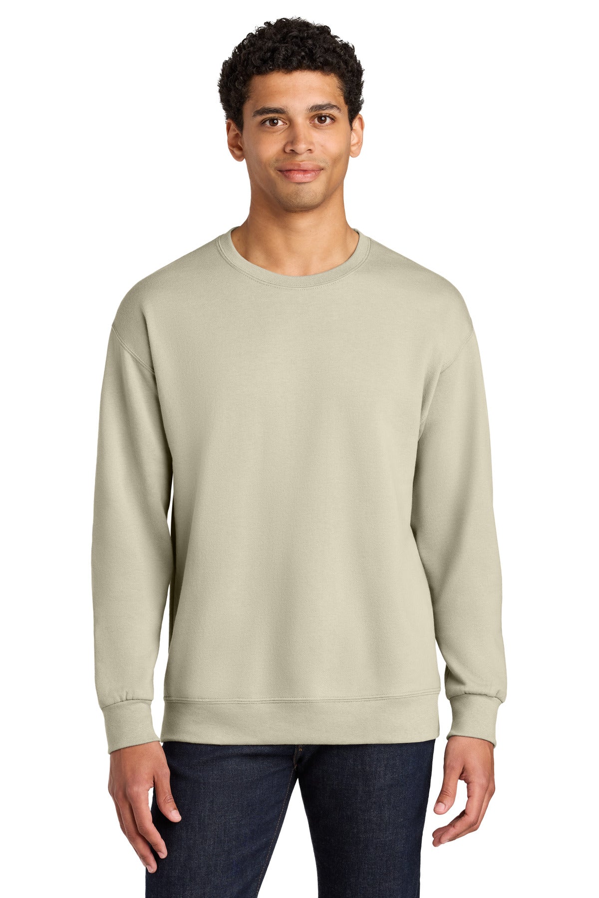 Custom Embroidery or DTF Print - Jerzees Ultimate ™ Unisex CVC Ring Spun Crewneck Sweatshirt IC48M