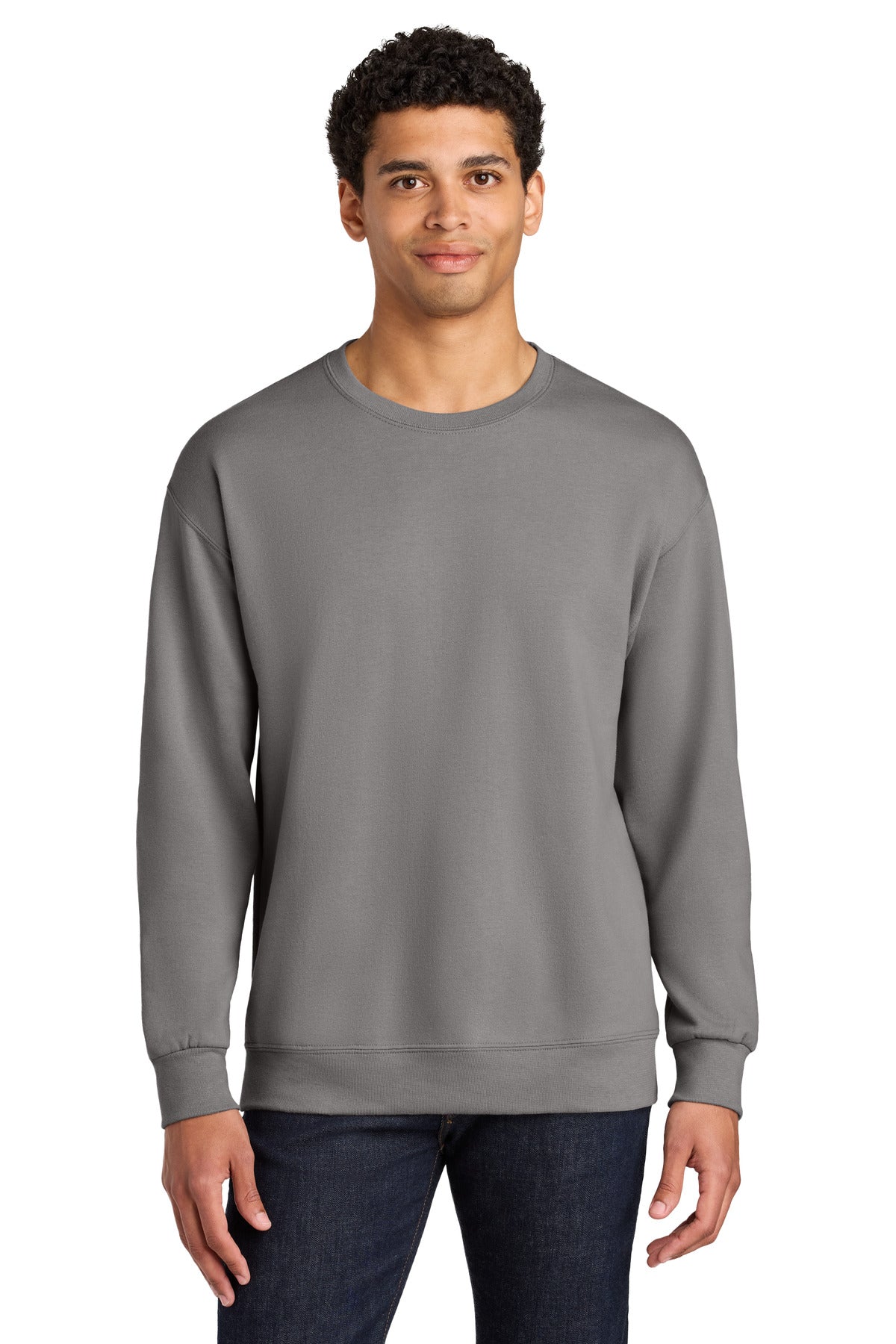 Custom Embroidery or DTF Print - Jerzees Ultimate ™ Unisex CVC Ring Spun Crewneck Sweatshirt IC48M