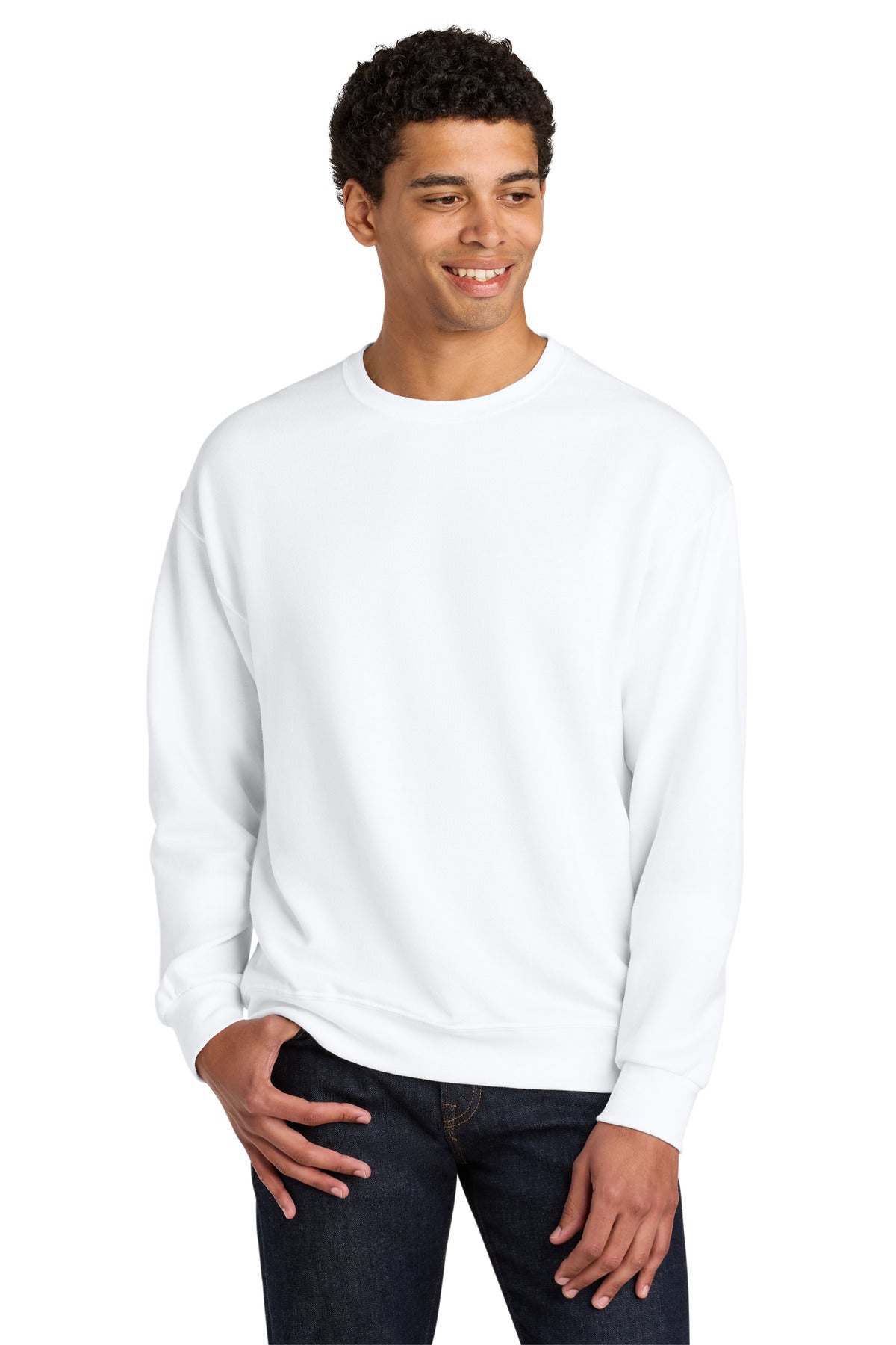 Custom Embroidery or DTF Print - Jerzees Ultimate ™ Unisex CVC Ring Spun Crewneck Sweatshirt IC48M