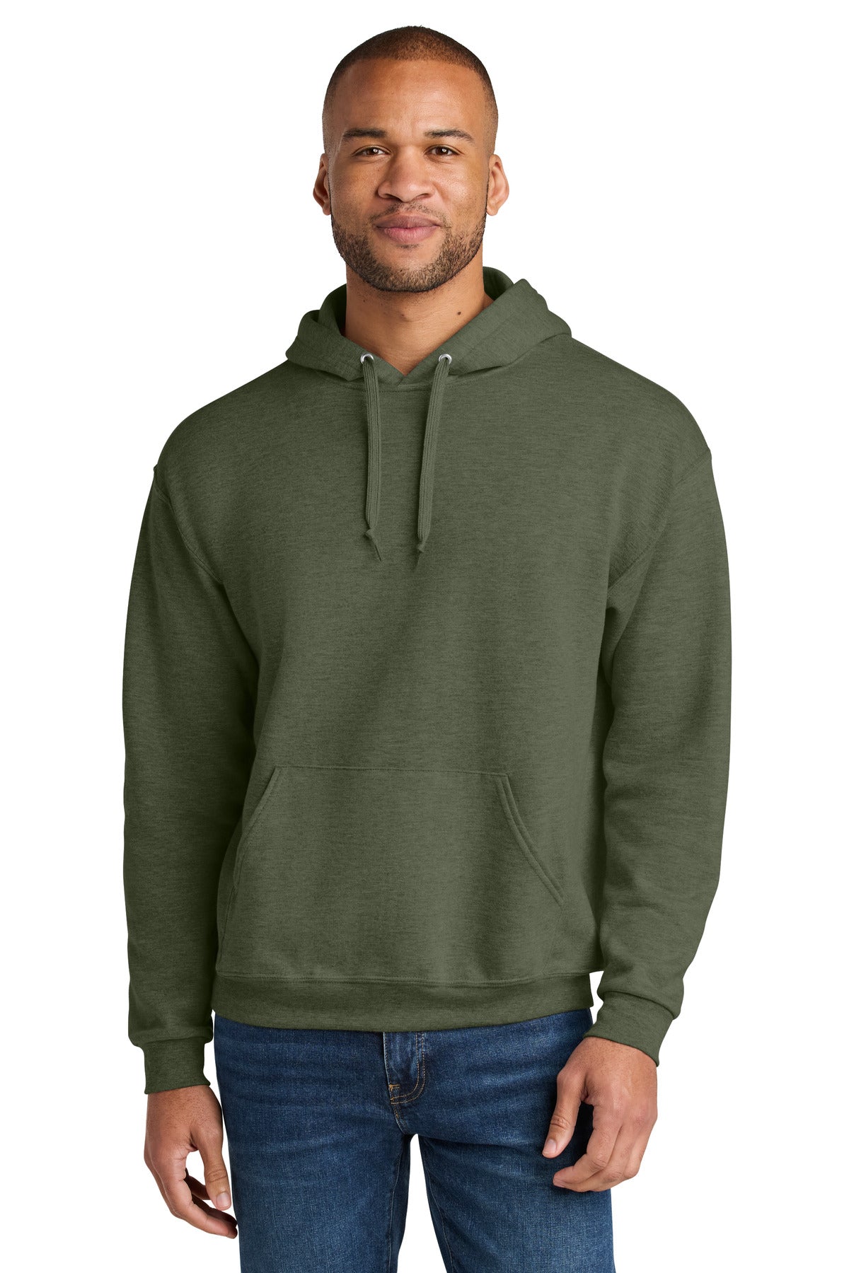 Custom Embroidery or DTF Print - Jerzees Ultimate ™ Unisex CVC Ring Spun Hooded Sweatshirt IC49M