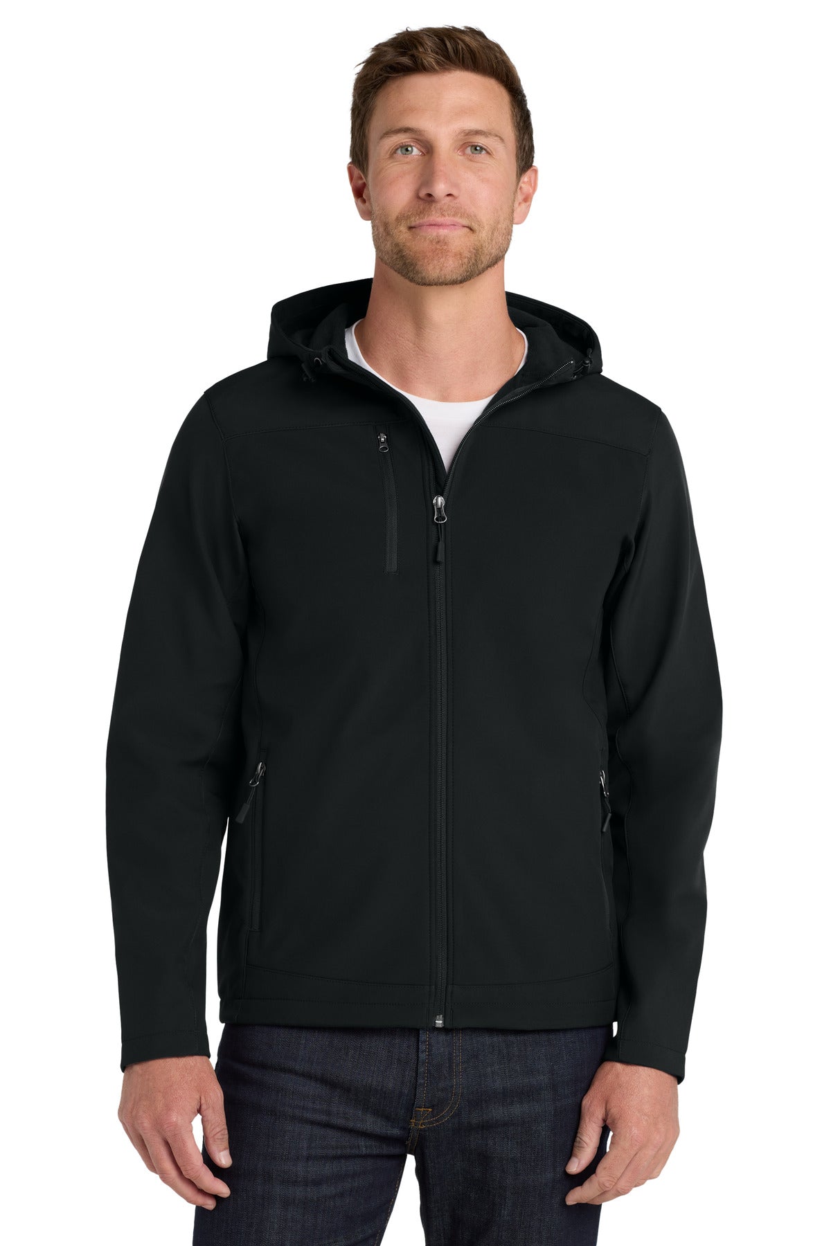 Custom Embroidery or DTF Print - Port Authority ® Hooded Core Soft Shell Jacket. J335