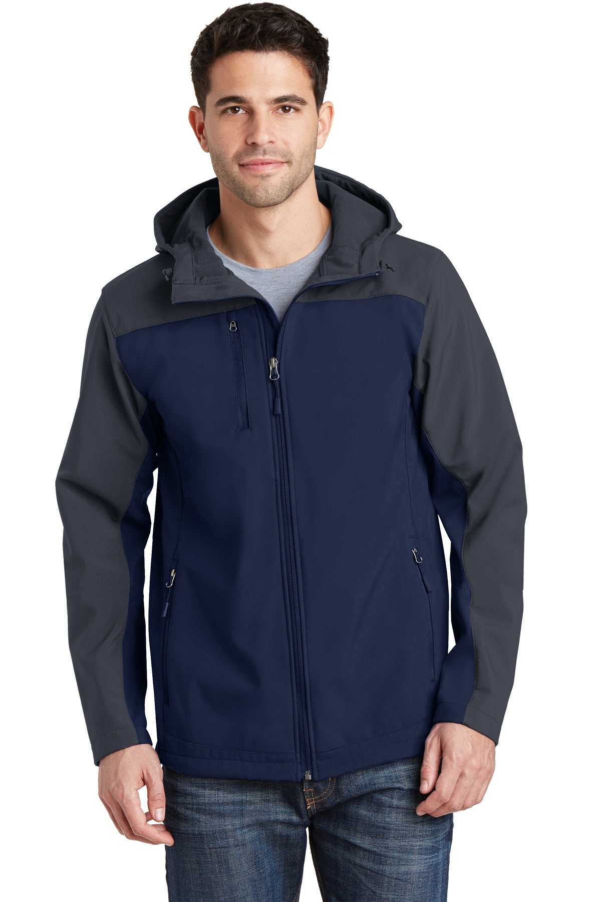 Custom Embroidery or DTF Print - Port Authority ® Hooded Core Soft Shell Jacket. J335