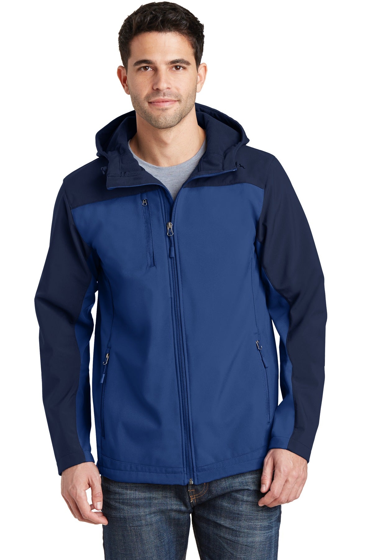 Custom Embroidery or DTF Print - Port Authority ® Hooded Core Soft Shell Jacket. J335