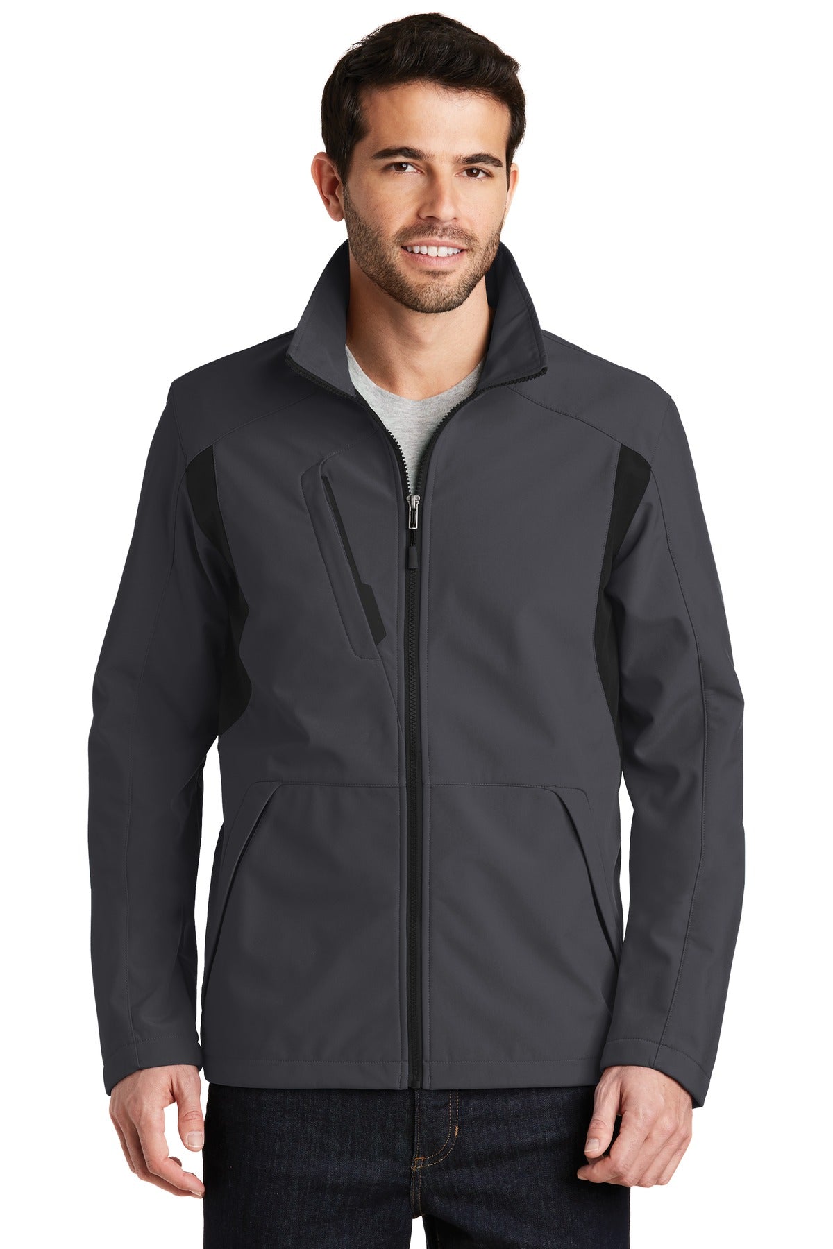 Custom Embroidered - Port Authority® Back-Block Soft Shell Jacket. J336