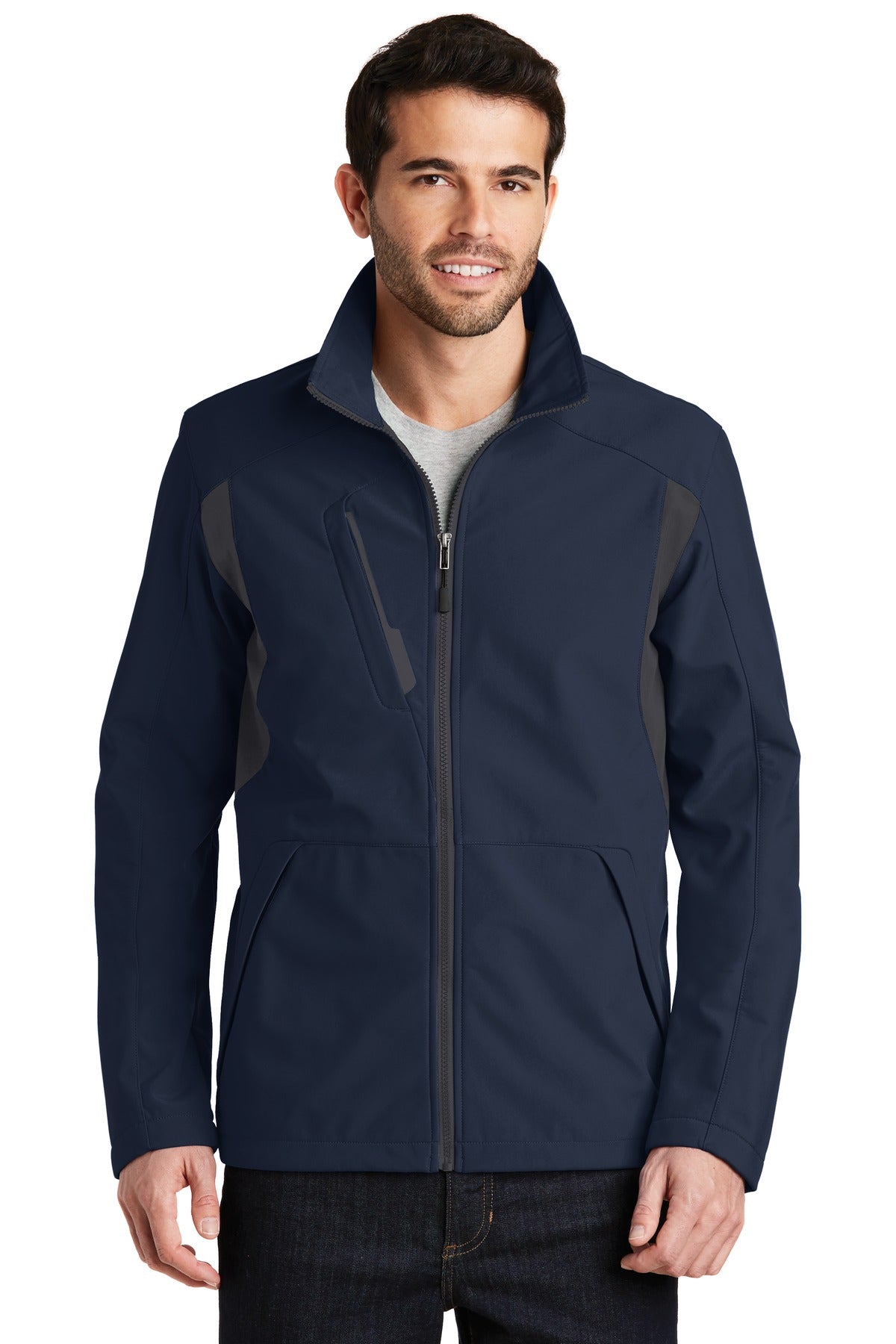 Custom Embroidered - Port Authority® Back-Block Soft Shell Jacket. J336