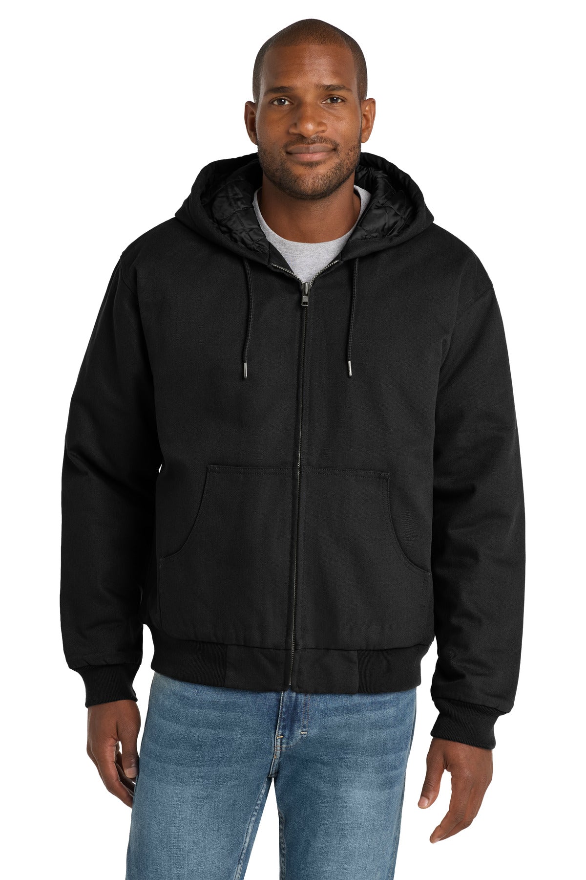 Custom Embroidery or DTF Print - CornerStone ® - Duck Cloth Hooded Work Jacket. J763H