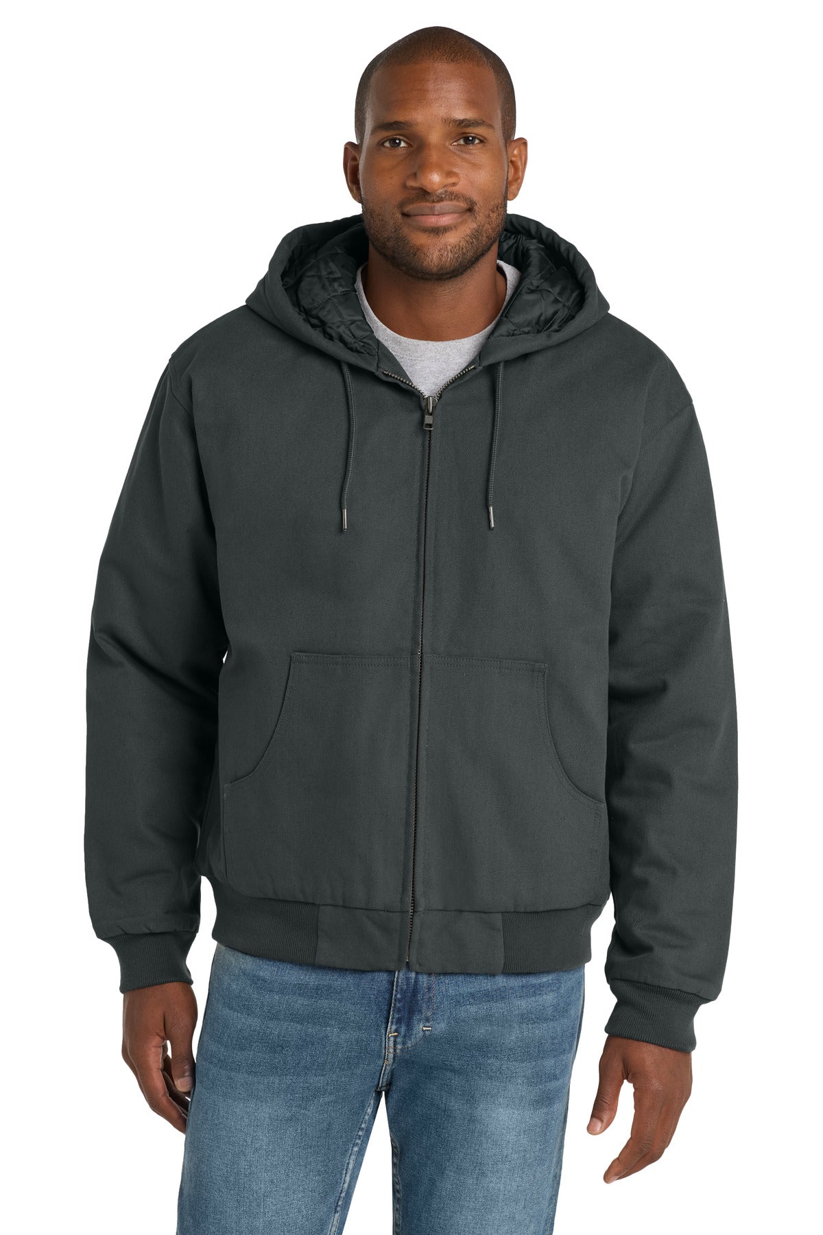 Custom Embroidery or DTF Print - CornerStone ® - Duck Cloth Hooded Work Jacket. J763H