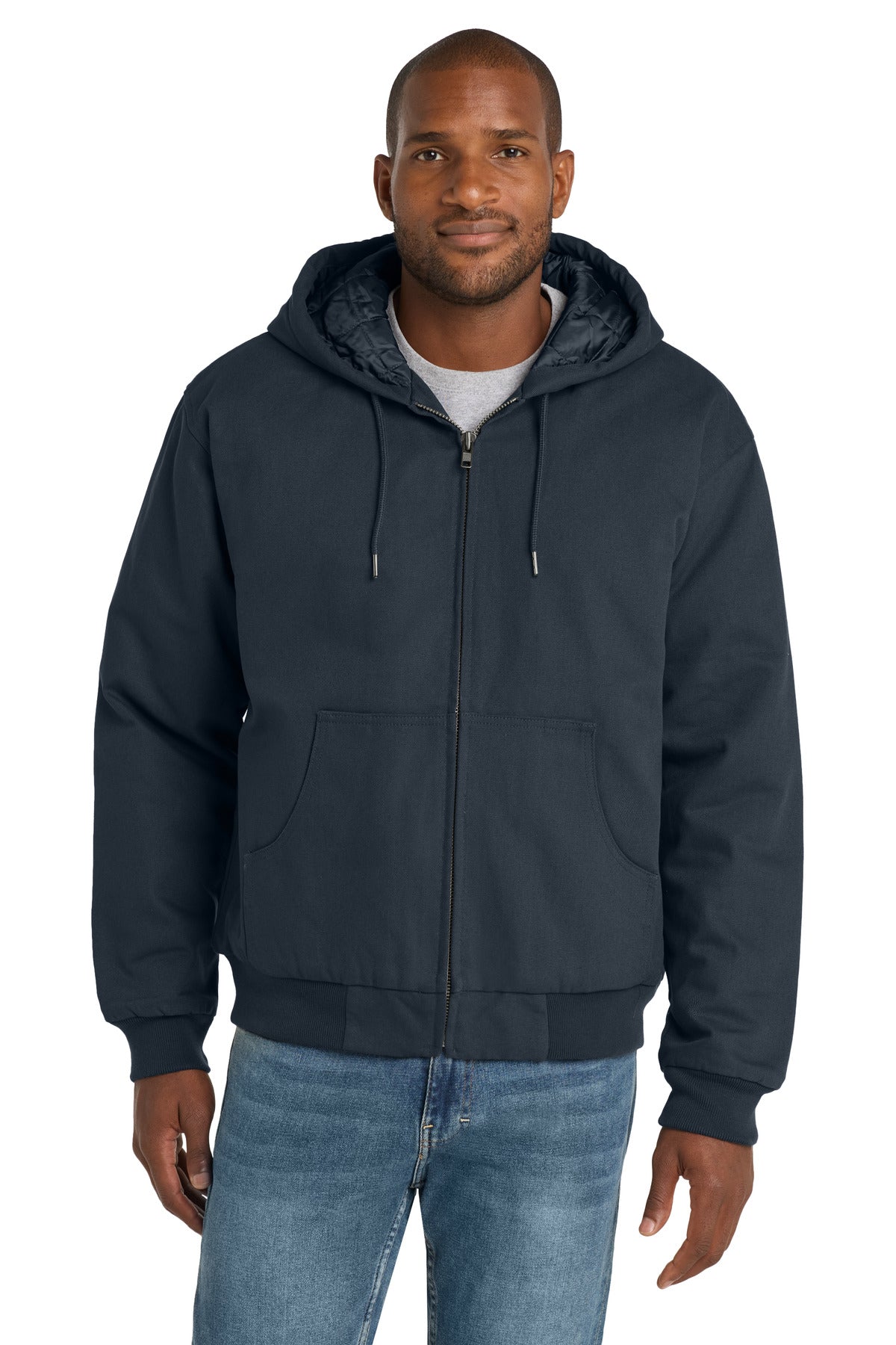 Custom Embroidery or DTF Print - CornerStone ® - Duck Cloth Hooded Work Jacket. J763H