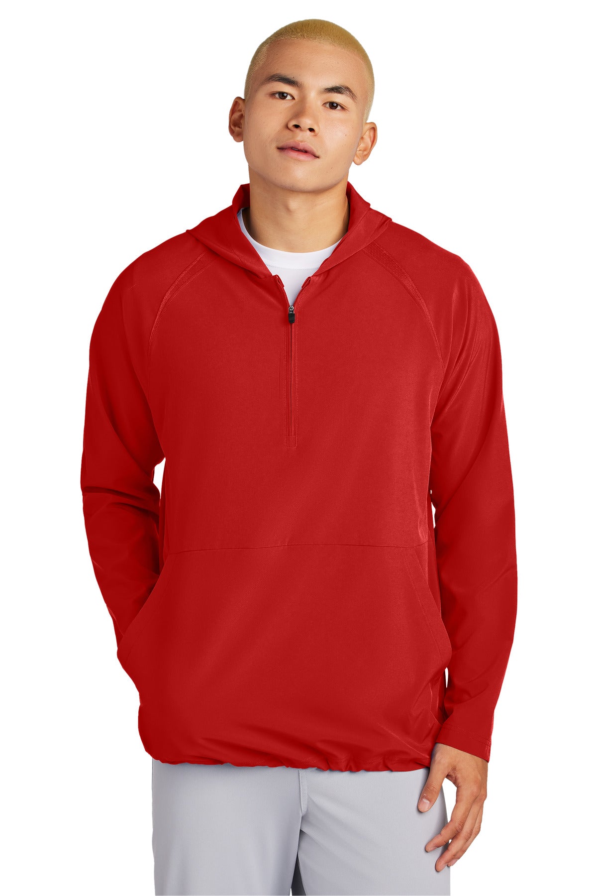 Custom Embroidery or DTF Print - Sport-Tek ® Repeat 1/2-Zip Long Sleeve Hooded Jacket JST488