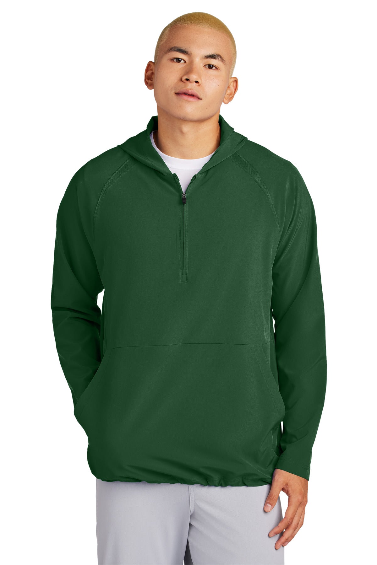 Custom Embroidery or DTF Print - Sport-Tek ® Repeat 1/2-Zip Long Sleeve Hooded Jacket JST488
