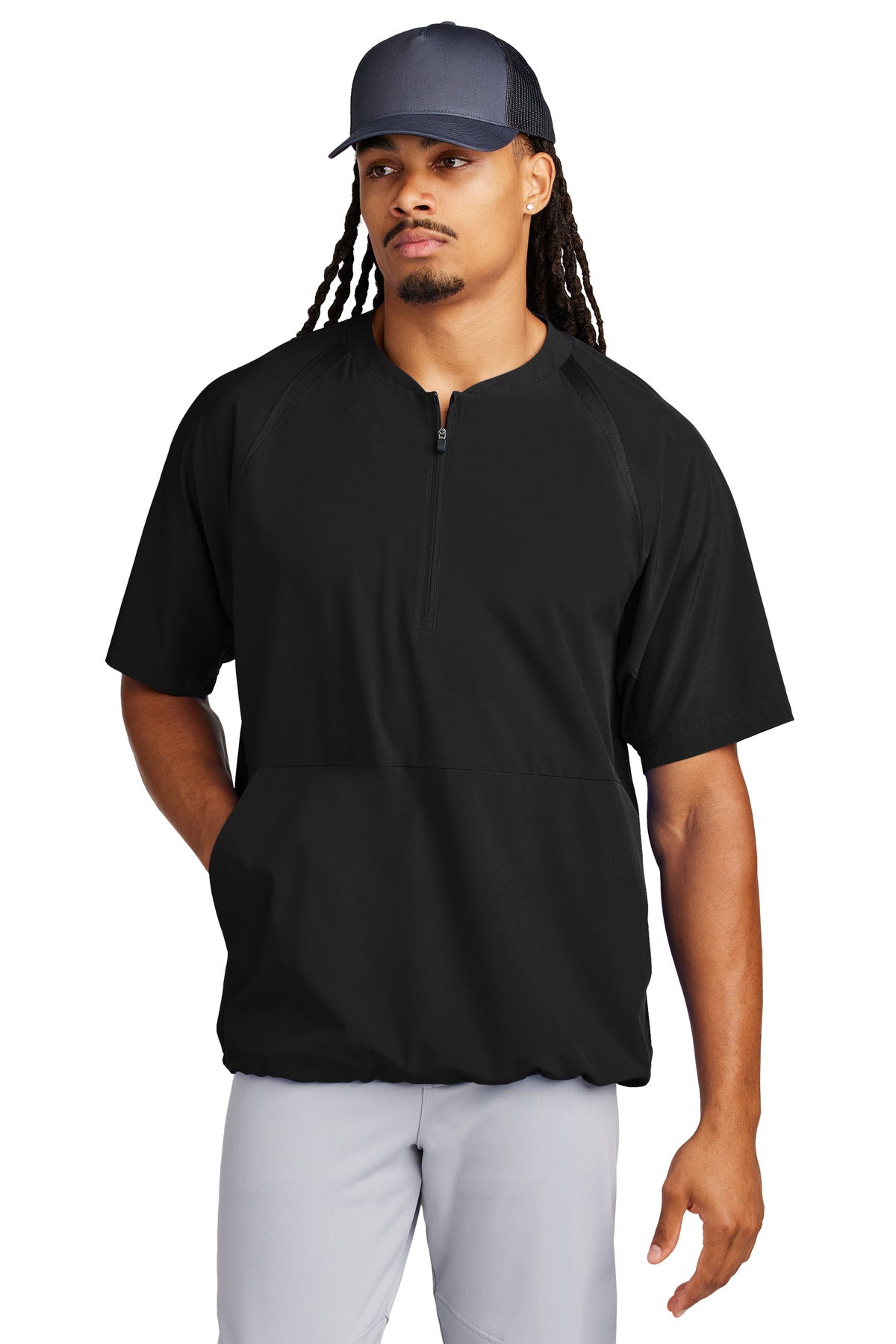 Custom Embroidery or DTF Print - Sport-Tek ® Repeat 1/2-Zip Short Sleeve Jacket JST489