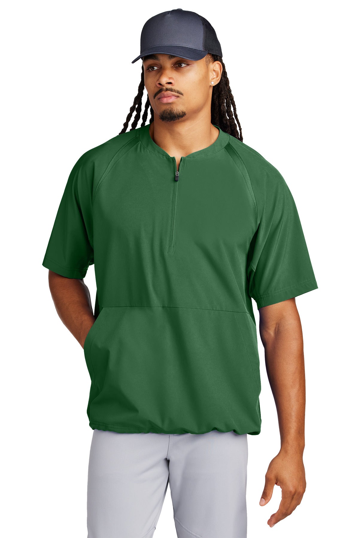 Custom Embroidery or DTF Print - Sport-Tek ® Repeat 1/2-Zip Short Sleeve Jacket JST489
