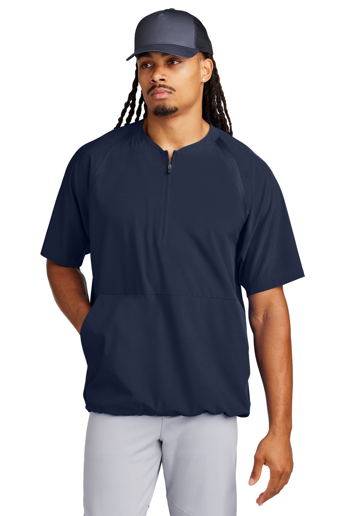 Custom Embroidery or DTF Print - Sport-Tek ® Repeat 1/2-Zip Short Sleeve Jacket JST489