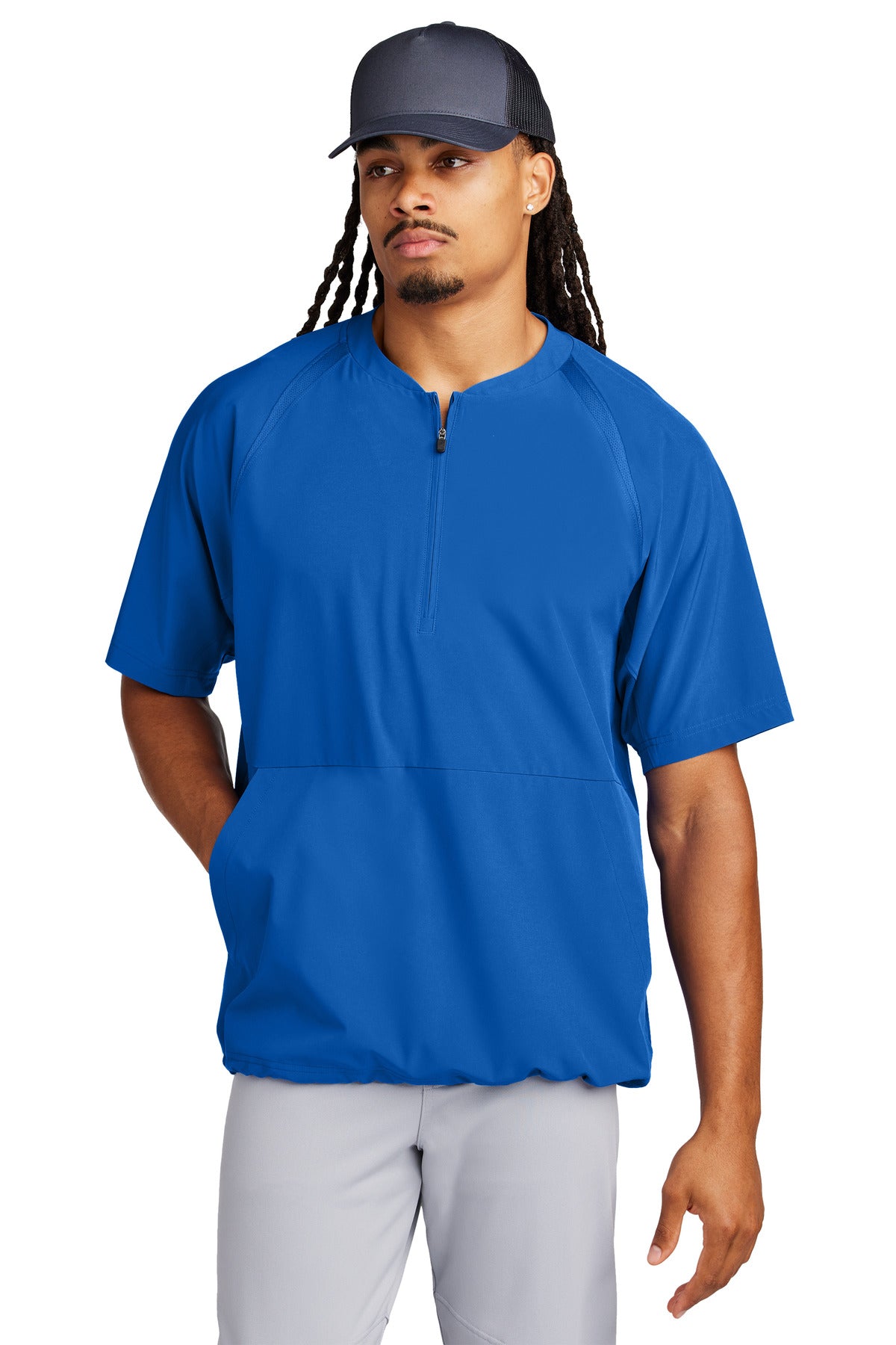 Custom Embroidery or DTF Print - Sport-Tek ® Repeat 1/2-Zip Short Sleeve Jacket JST489