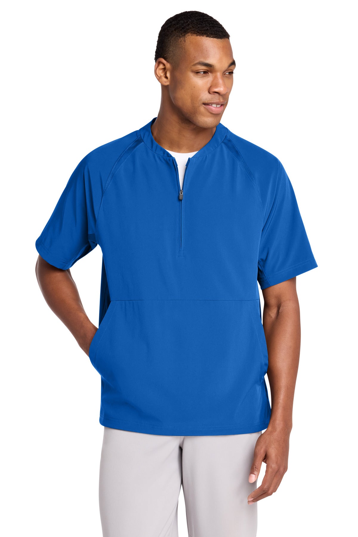 Custom Embroidery or DTF Print - Sport-Tek ® Repeat 1/2-Zip Short Sleeve Jacket JST489