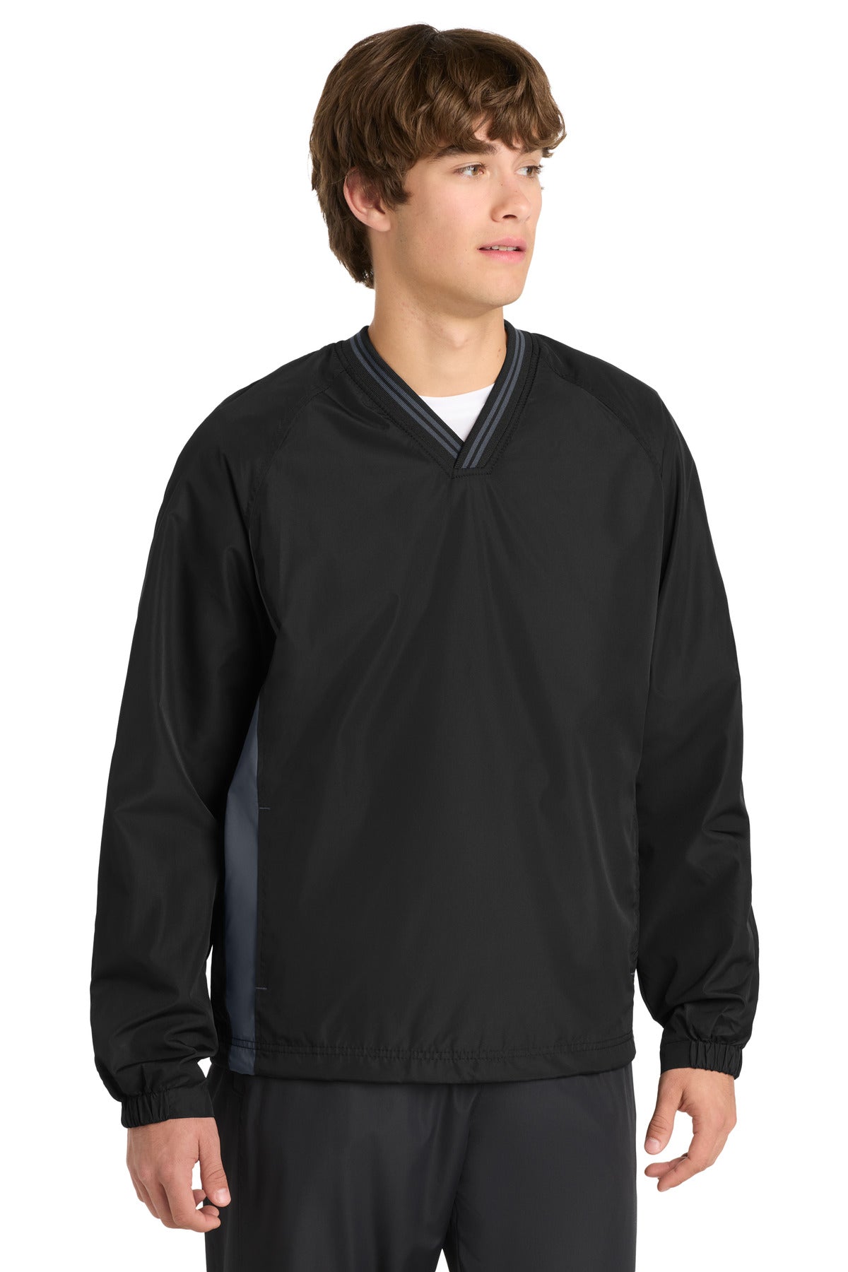 Custom Embroidery or DTF Print - Sport-Tek ® Tipped V-Neck Raglan Wind Shirt. JST62