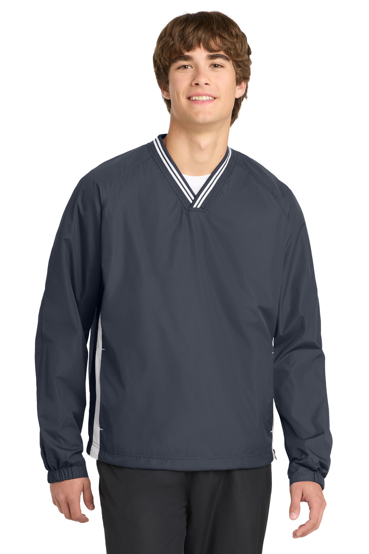 Custom Embroidery or DTF Print - Sport-Tek ® Tipped V-Neck Raglan Wind Shirt. JST62