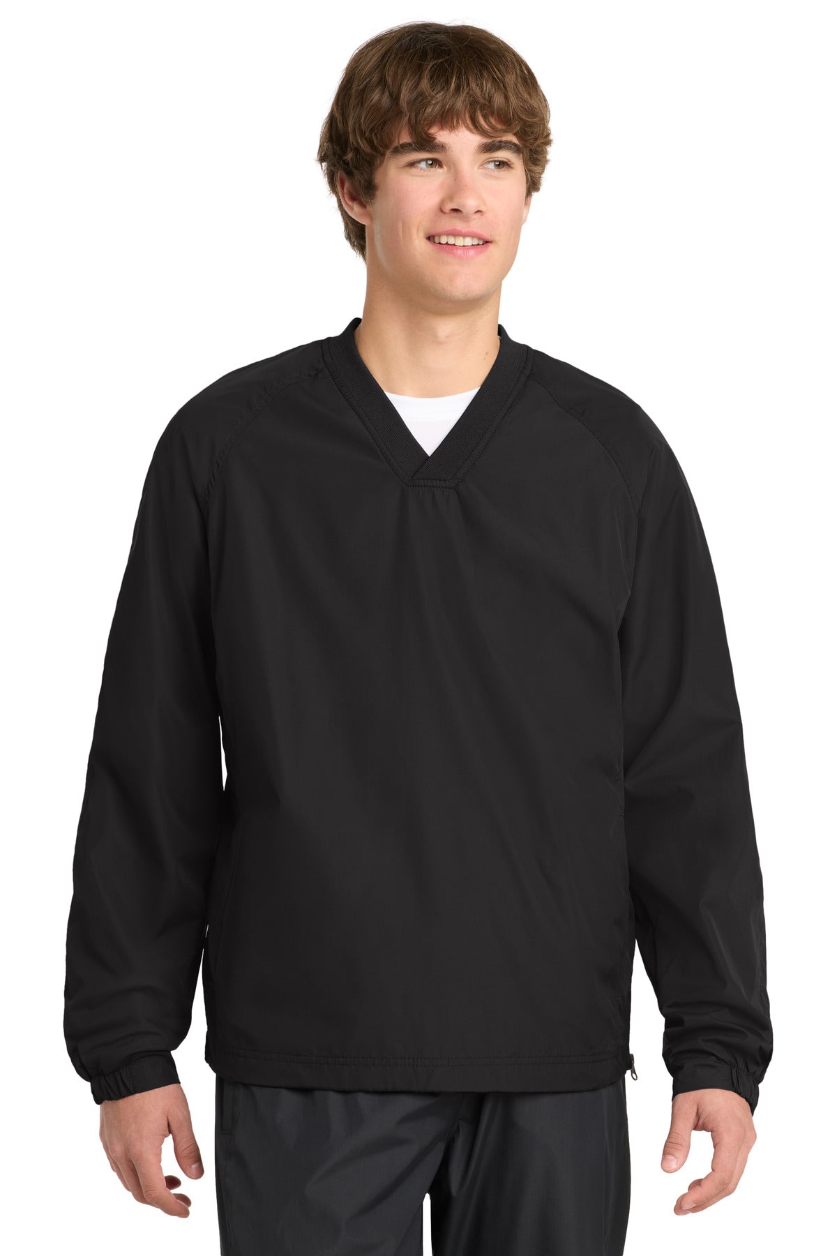 Custom Embroidery or DTF Print - Sport-Tek ® V-Neck Raglan Wind Shirt. JST72
