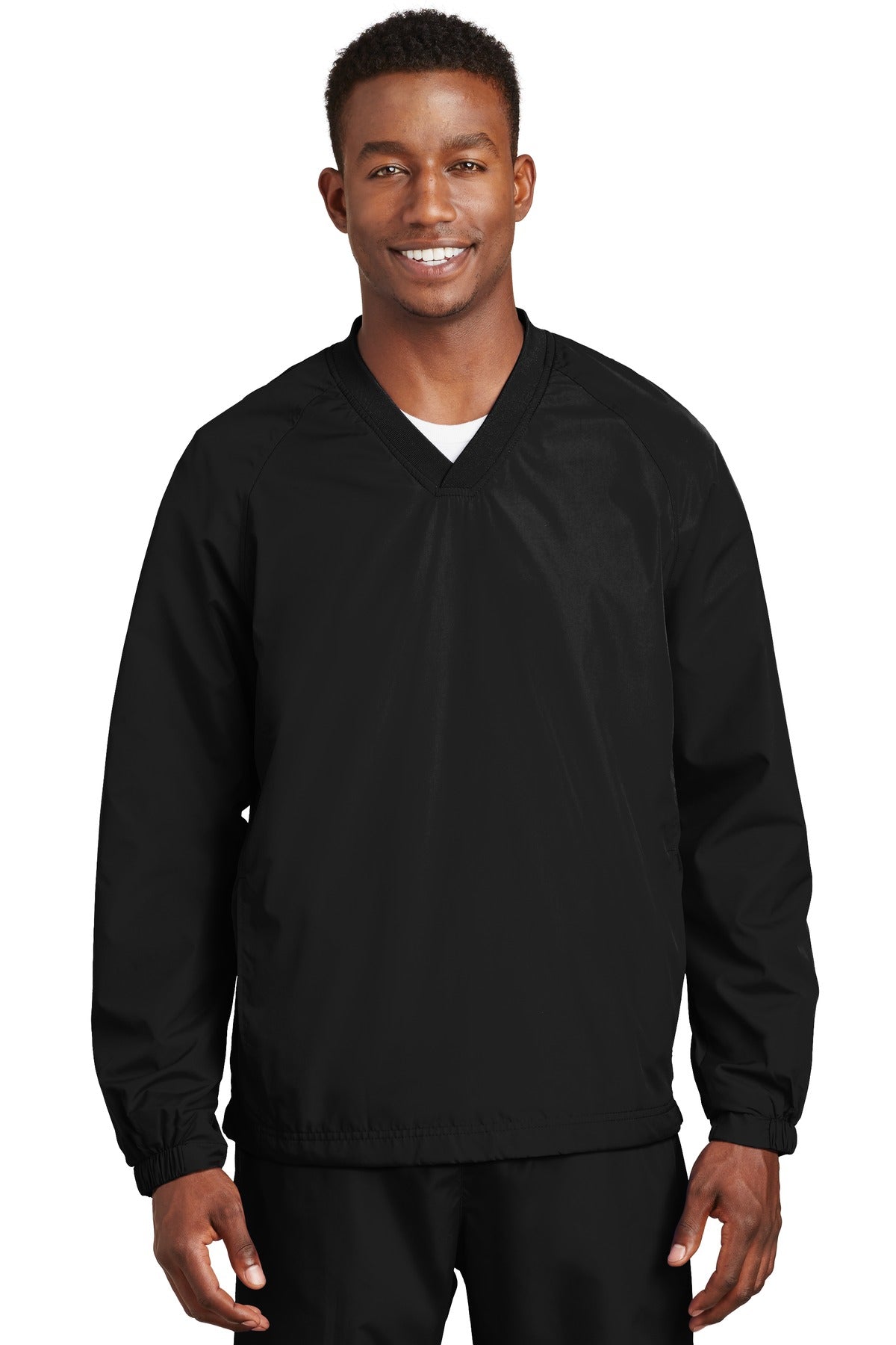Custom Embroidered - Sport-Tek® V-Neck Raglan Wind Shirt. JST72