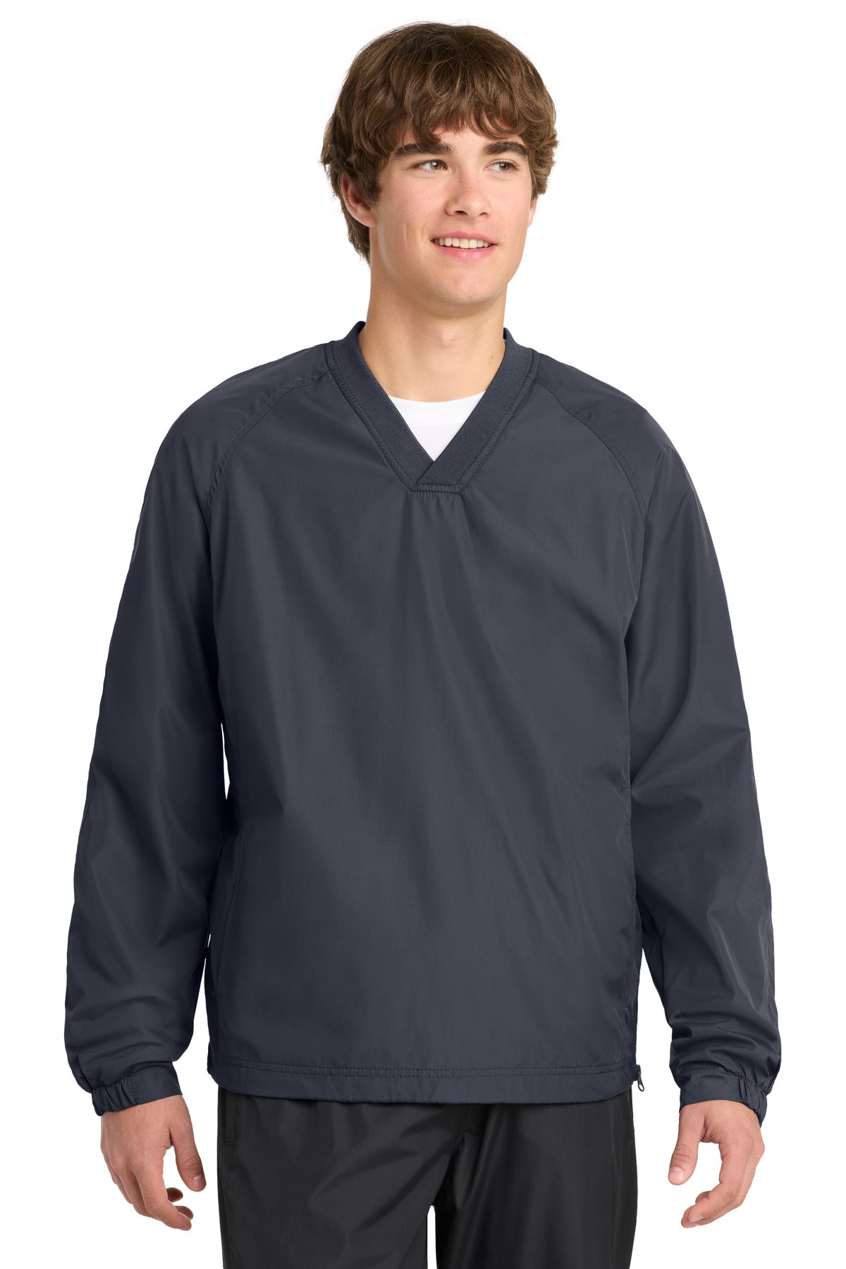 Custom Embroidery or DTF Print - Sport-Tek ® V-Neck Raglan Wind Shirt. JST72