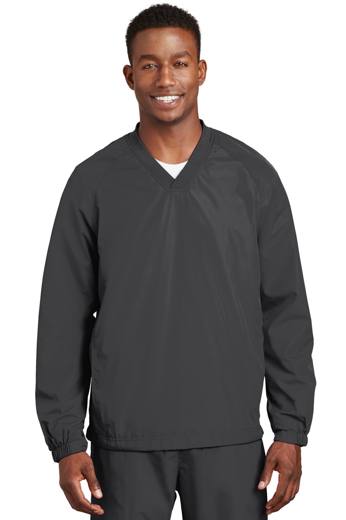 Custom Embroidered - Sport-Tek® V-Neck Raglan Wind Shirt. JST72