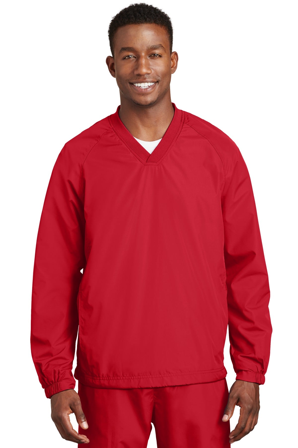 Custom Embroidered - Sport-Tek® V-Neck Raglan Wind Shirt. JST72