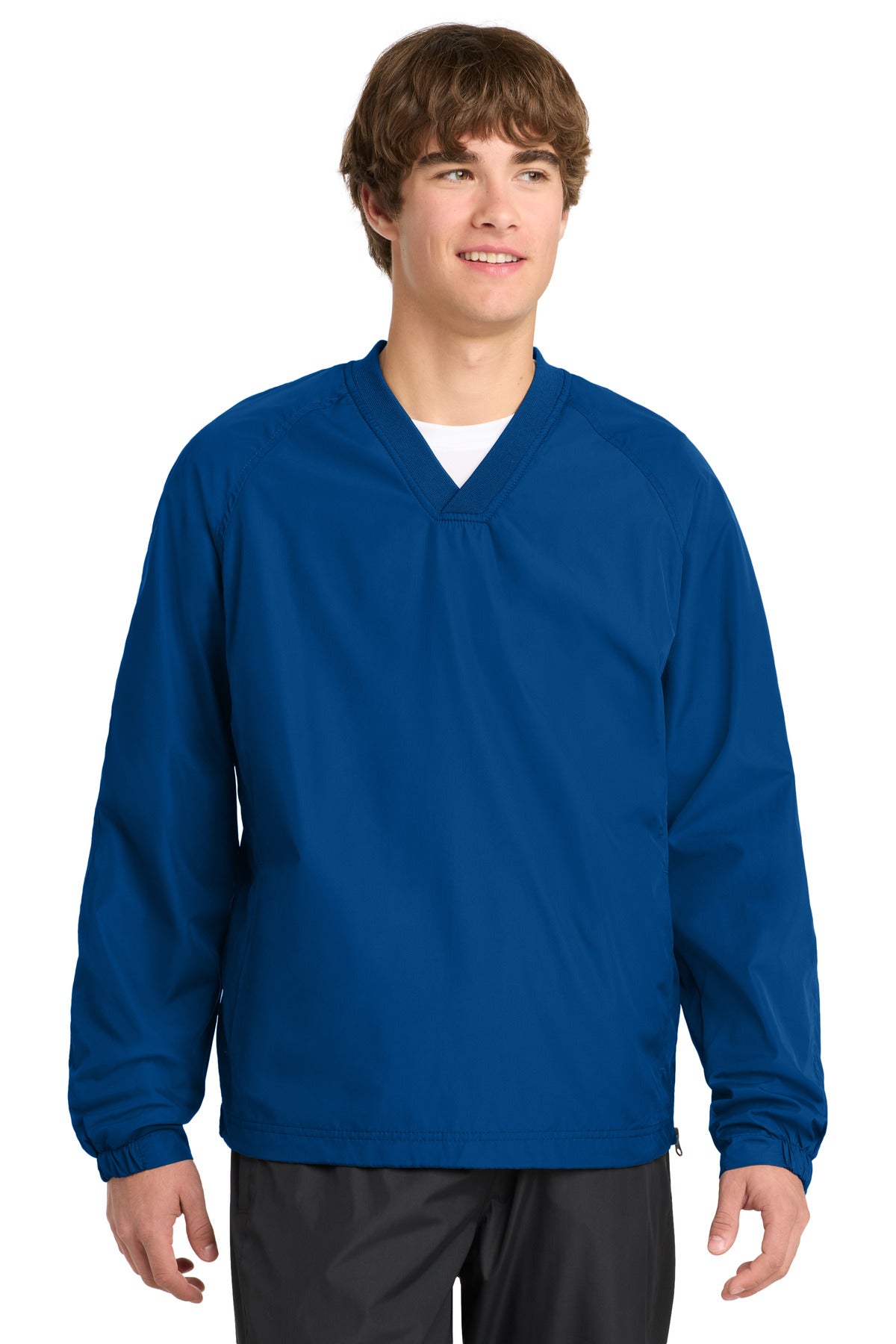 Custom Embroidery or DTF Print - Sport-Tek ® V-Neck Raglan Wind Shirt. JST72