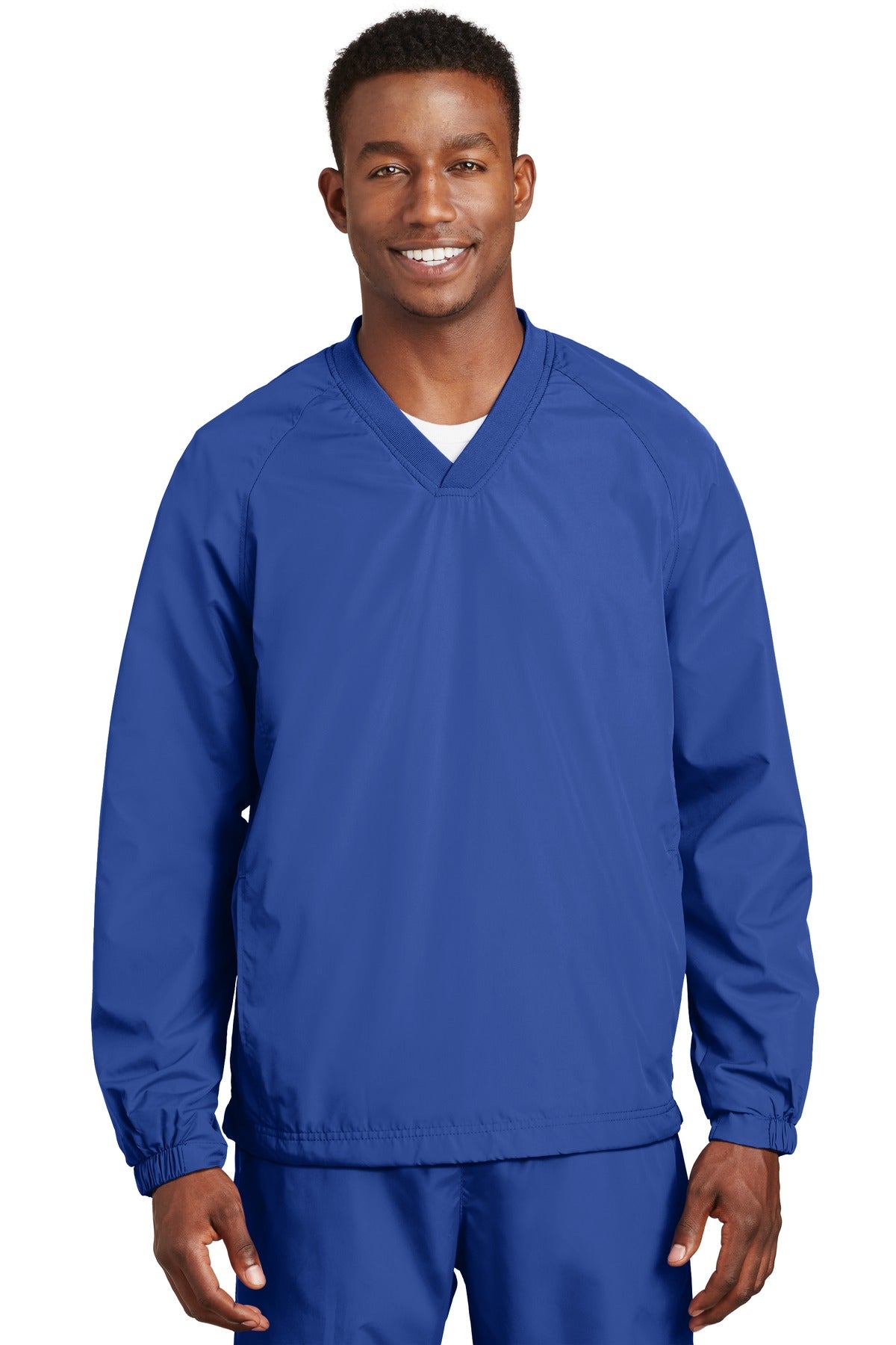 Custom Embroidered - Sport-Tek® V-Neck Raglan Wind Shirt. JST72