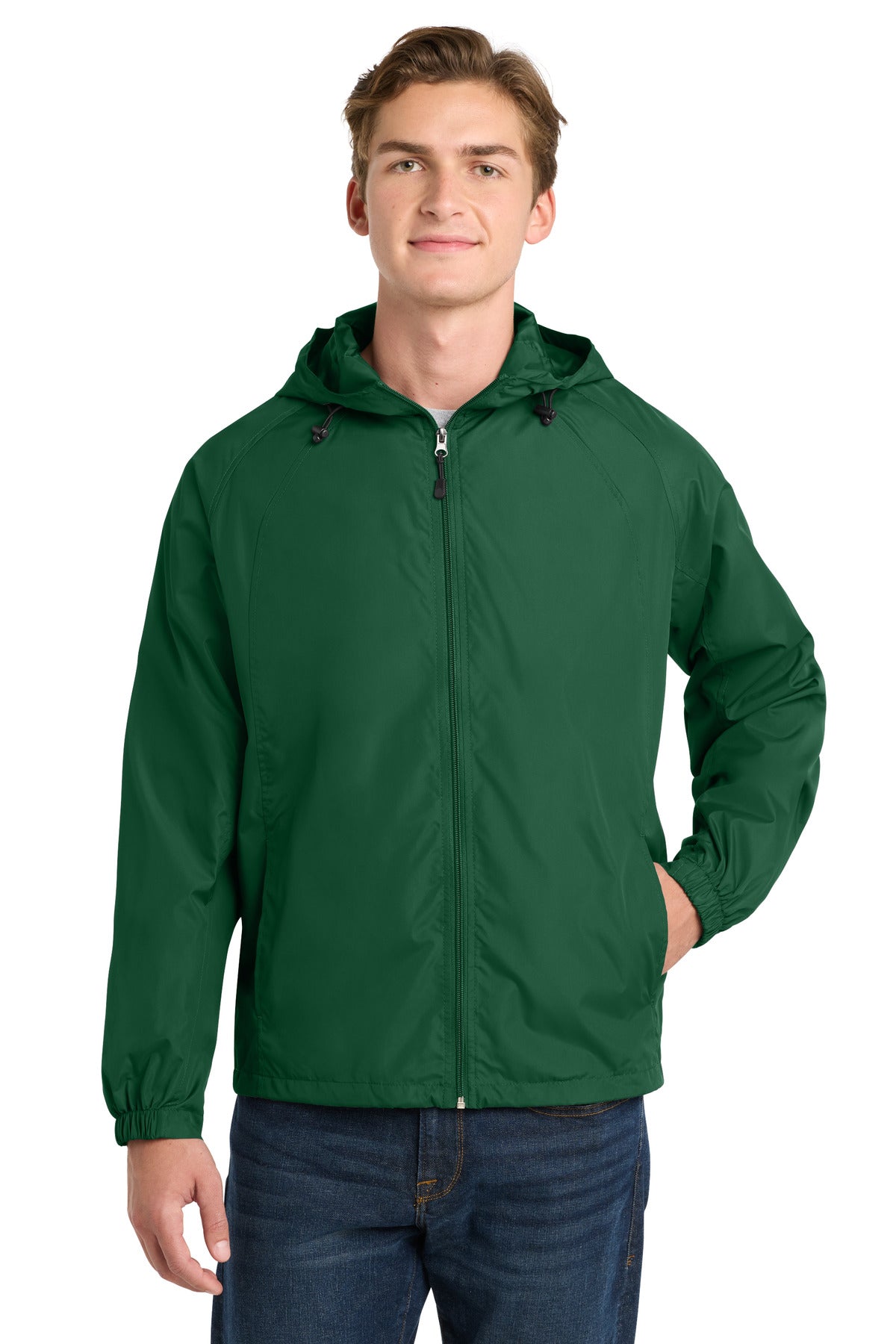 Custom Embroidery or DTF Print - Sport-Tek ® Hooded Raglan Jacket. JST73