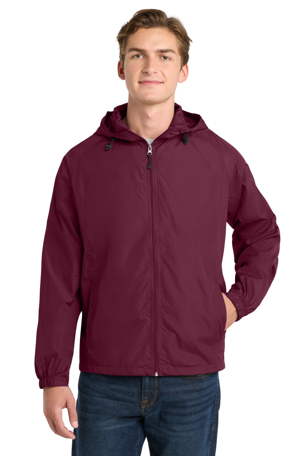 Custom Embroidery or DTF Print - Sport-Tek ® Hooded Raglan Jacket. JST73