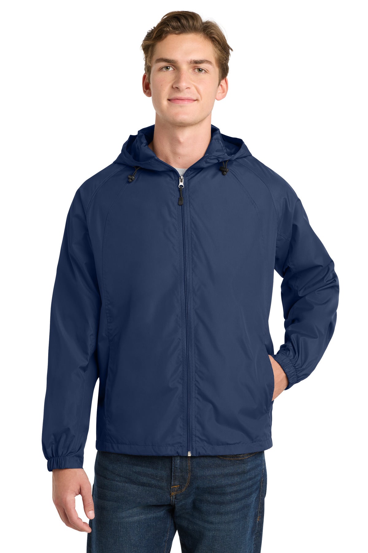Custom Embroidery or DTF Print - Sport-Tek ® Hooded Raglan Jacket. JST73