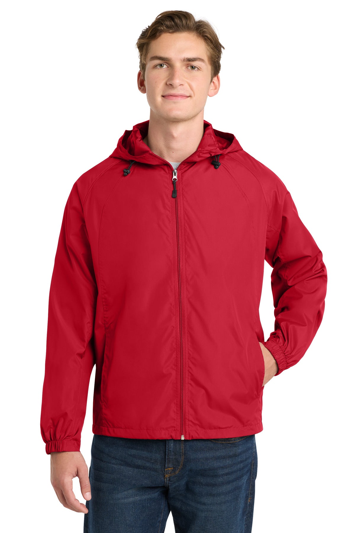 Custom Embroidery or DTF Print - Sport-Tek ® Hooded Raglan Jacket. JST73
