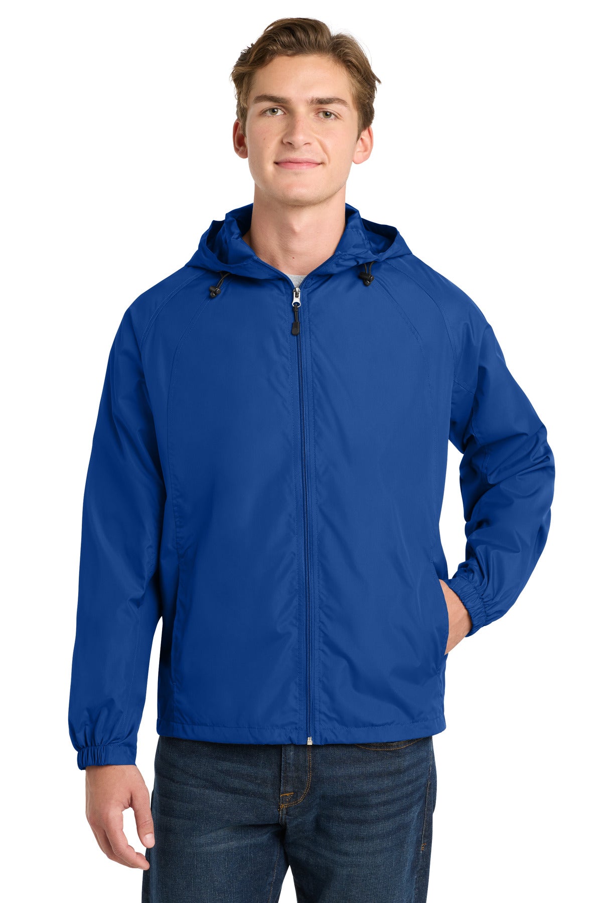 Custom Embroidery or DTF Print - Sport-Tek ® Hooded Raglan Jacket. JST73