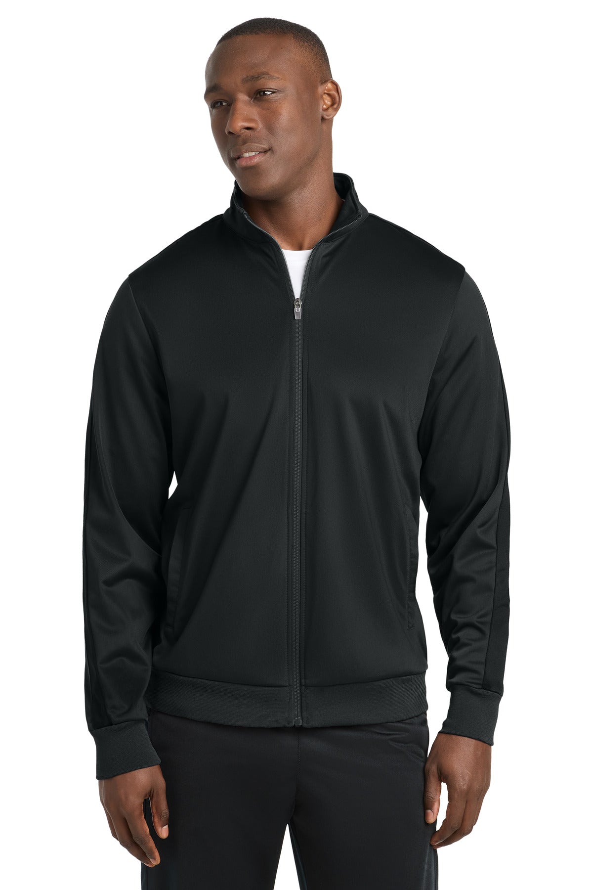 Custom Embroidery or DTF Print - Sport-Tek ® Tricot Sleeve Stripe Track Jacket. JST94