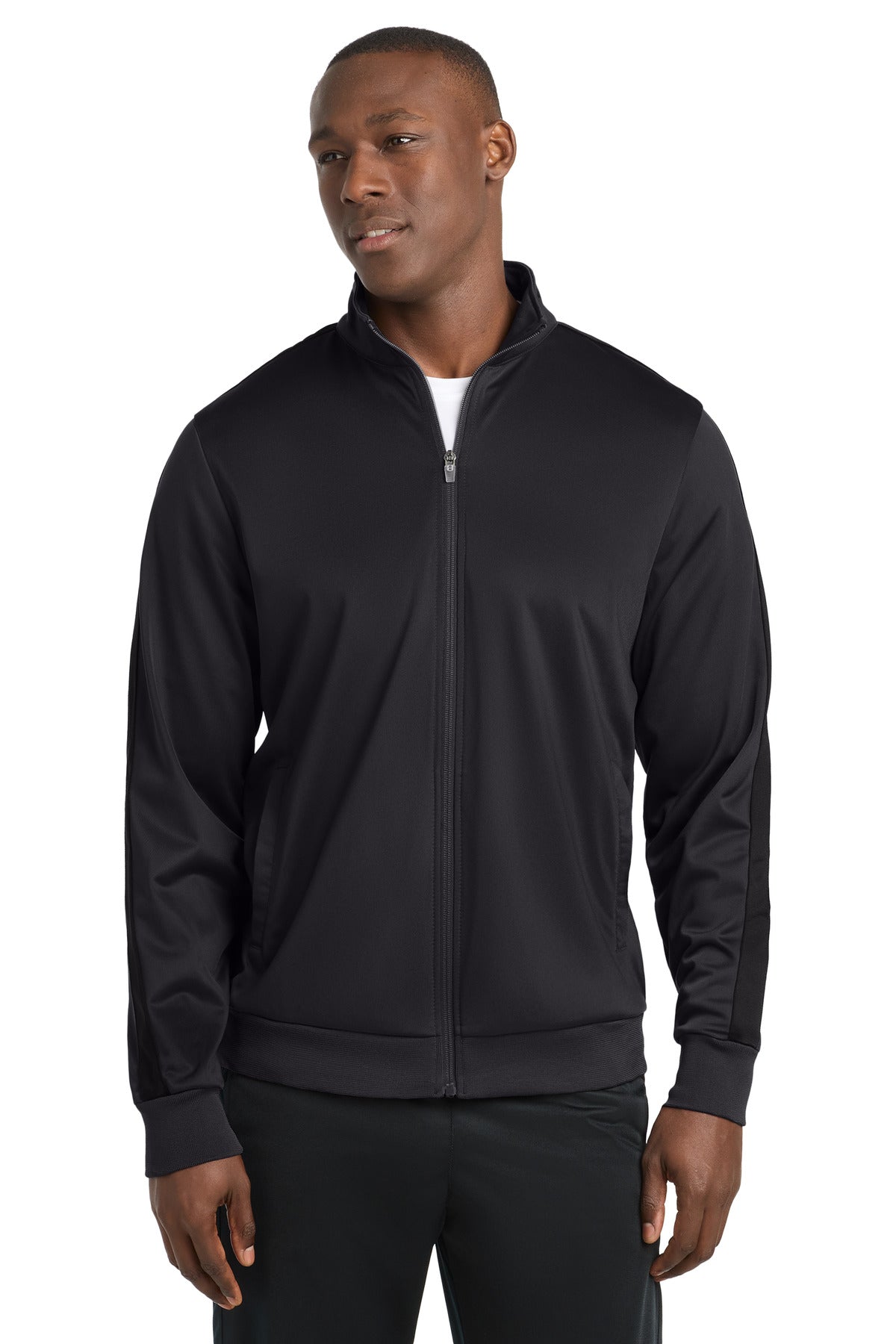 Custom Embroidery or DTF Print - Sport-Tek ® Tricot Sleeve Stripe Track Jacket. JST94