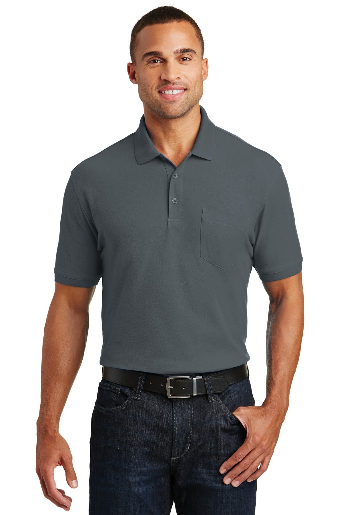 Custom Embroidered - Port Authority© Core Classic Pique Pocket Polo. K100P